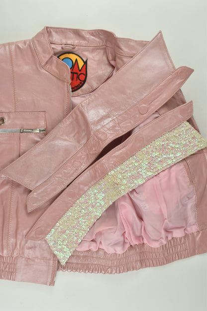 Bombastic Size 8 Leather Jacket with Removable Collar
