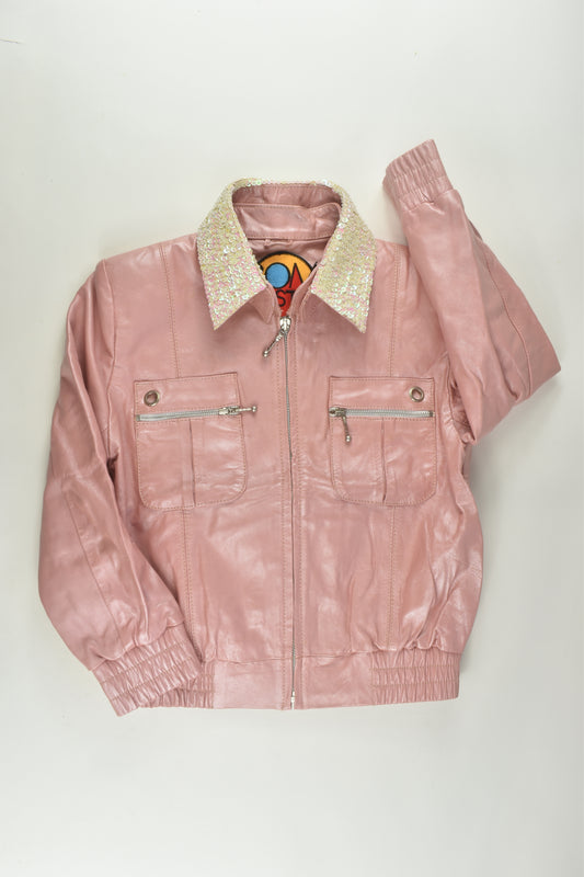 Bombastic Size 8 Leather Jacket with Removable Collar