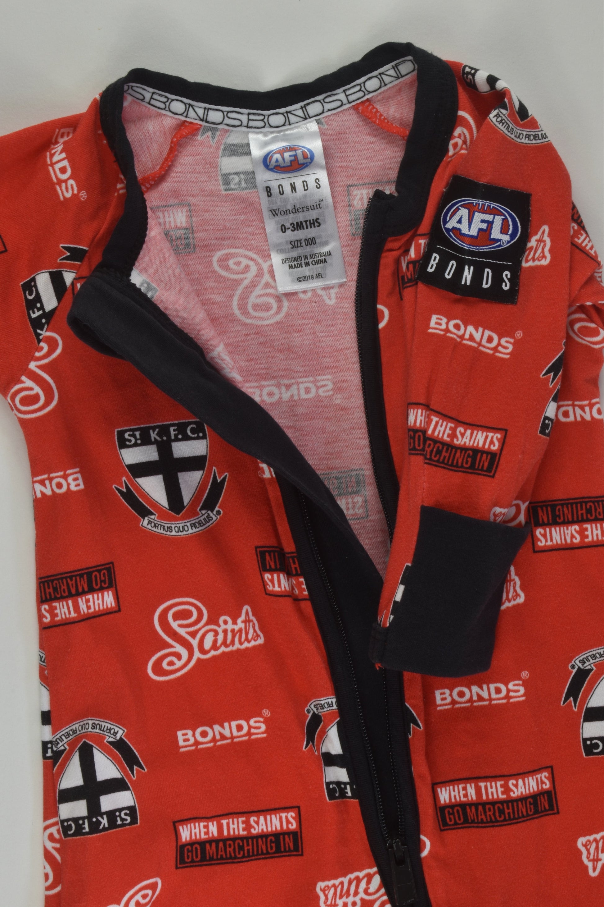 Bonds Size 000 AFL St Kilda Saints Wondersuit
