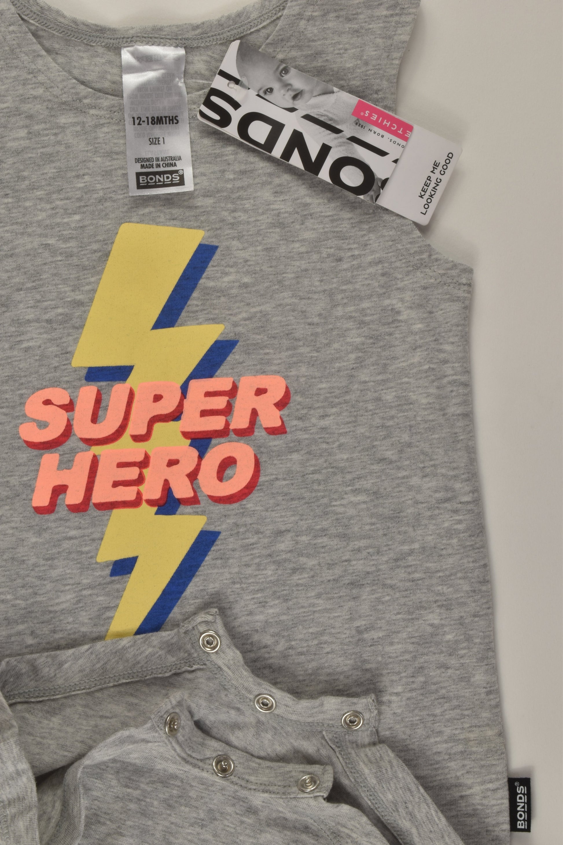 Bonds Size 1 'Superhero' Short Romper