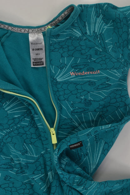 Bonds Size 2 Crocodile Ribbed Wondersuit