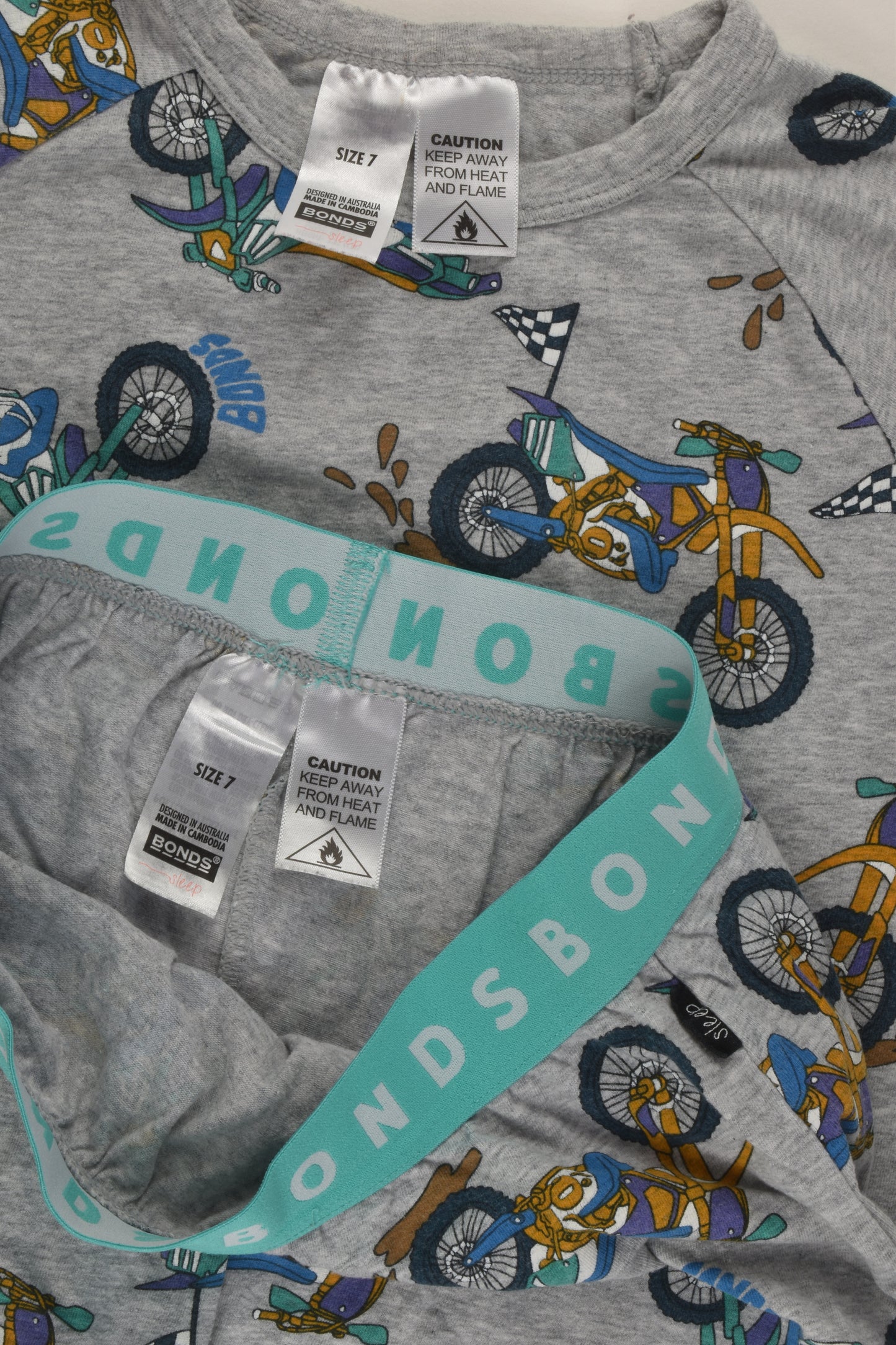 Bonds Size 7 Motorbike Short Pyjamas