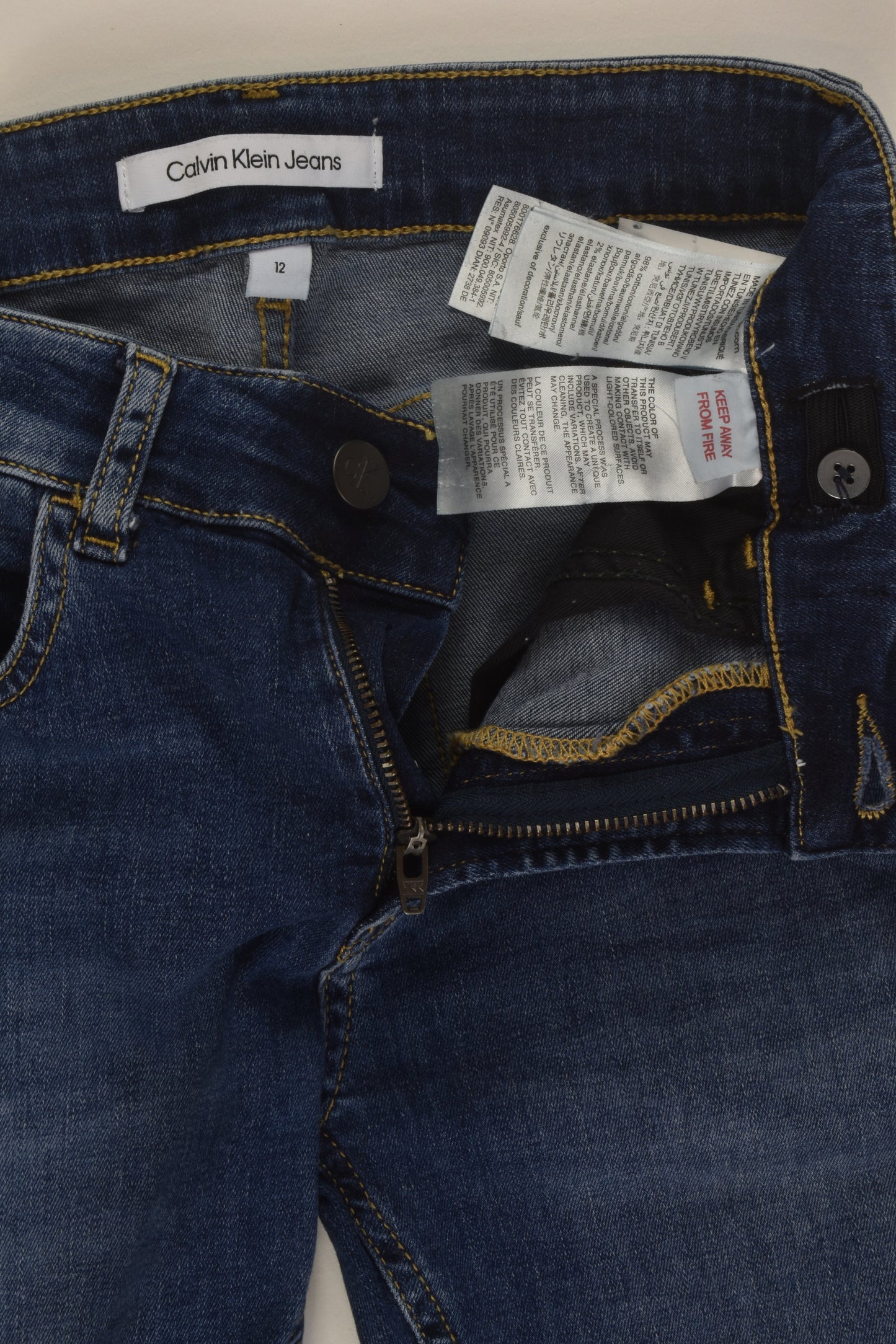 Calvin Klein Size 12 Stretchy Denim Pants