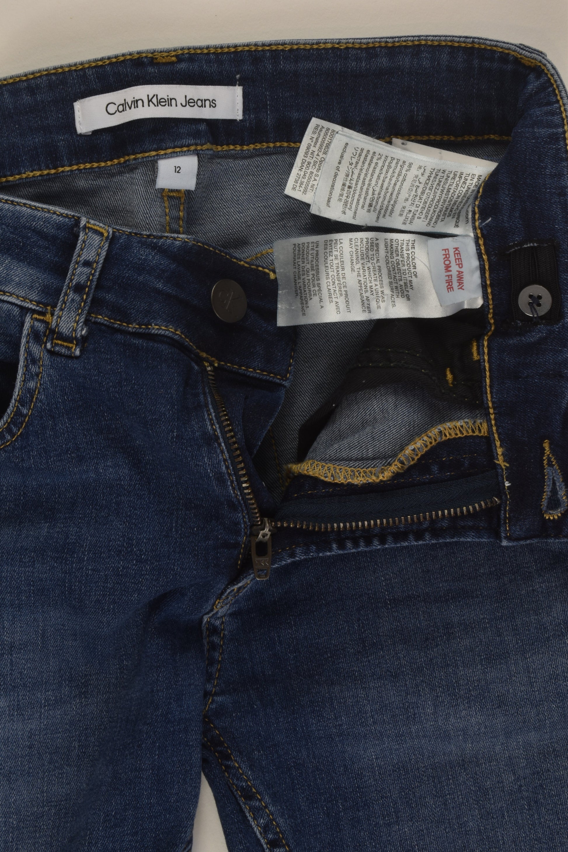 Calvin Klein Size 12 Stretchy Denim Pants