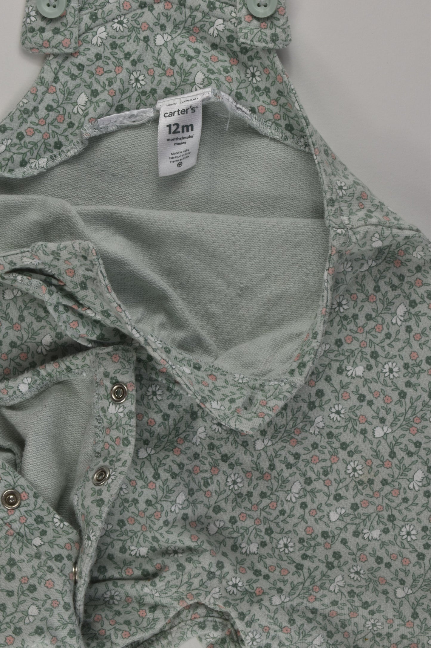 Carter's Size 0 (12m) Floral Overalls