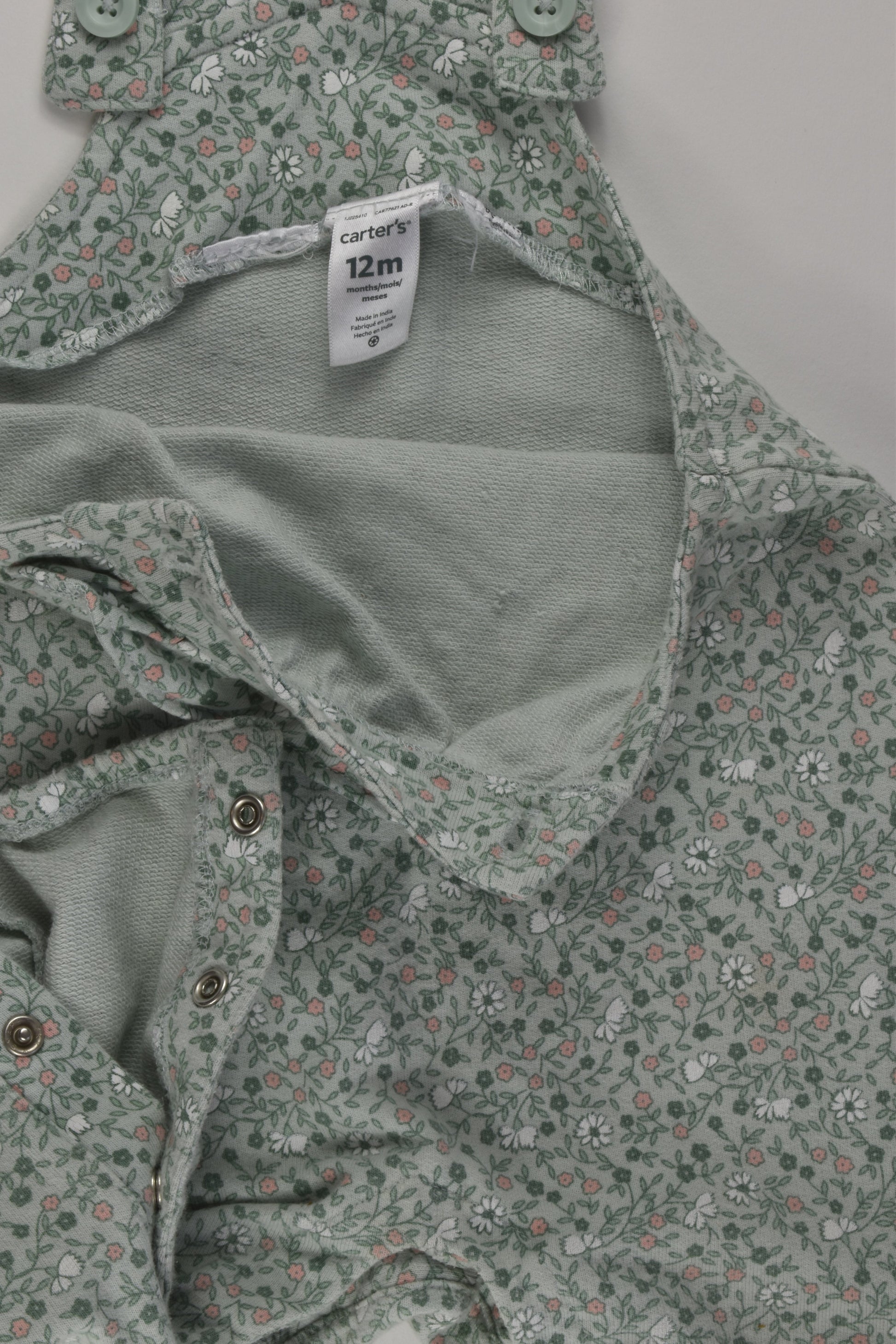 Carter's Size 0 (12m) Floral Overalls