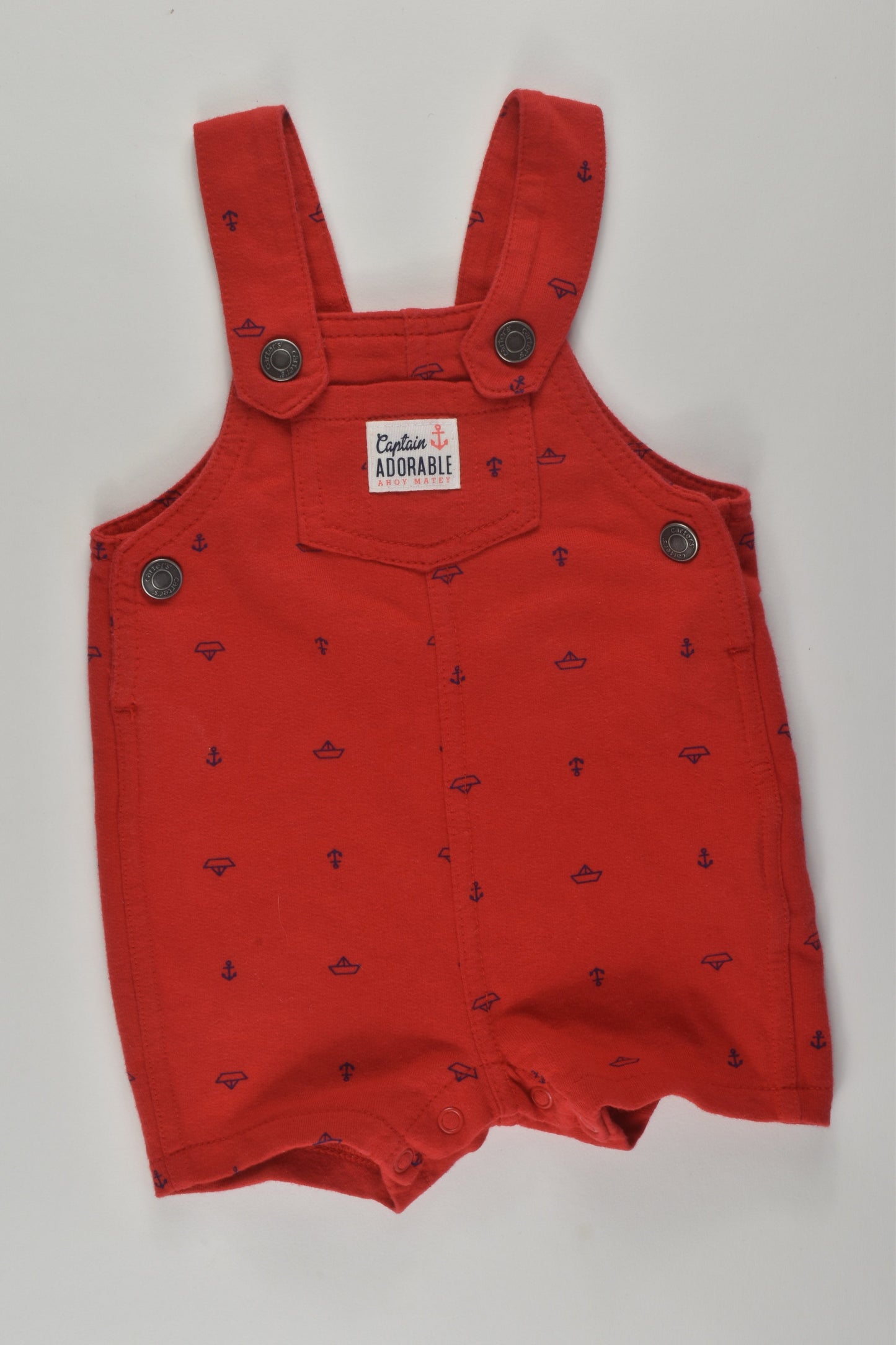 Carter's Size 00 'Captain Adorable' Short Overalls