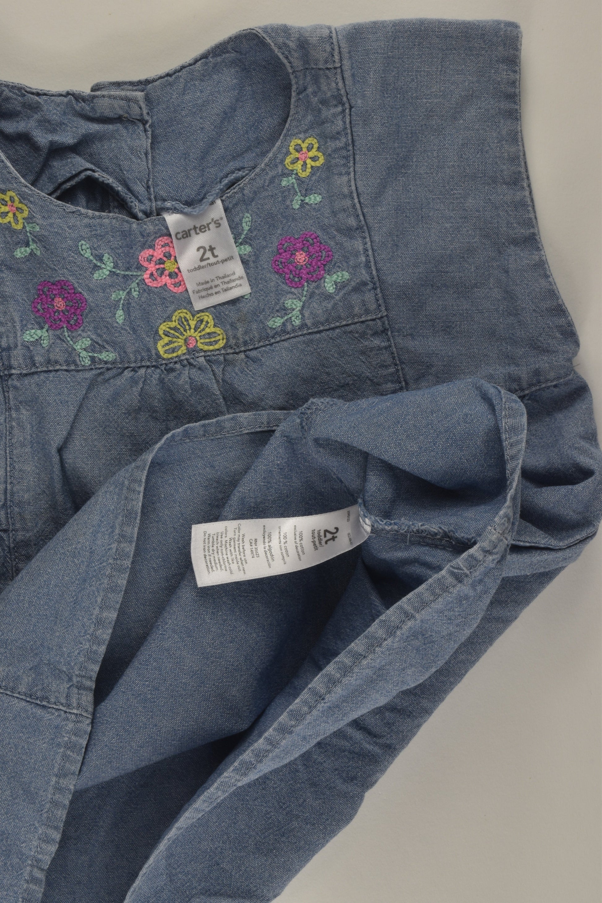 Carter's Size 2 Denim Embroidery Blouse