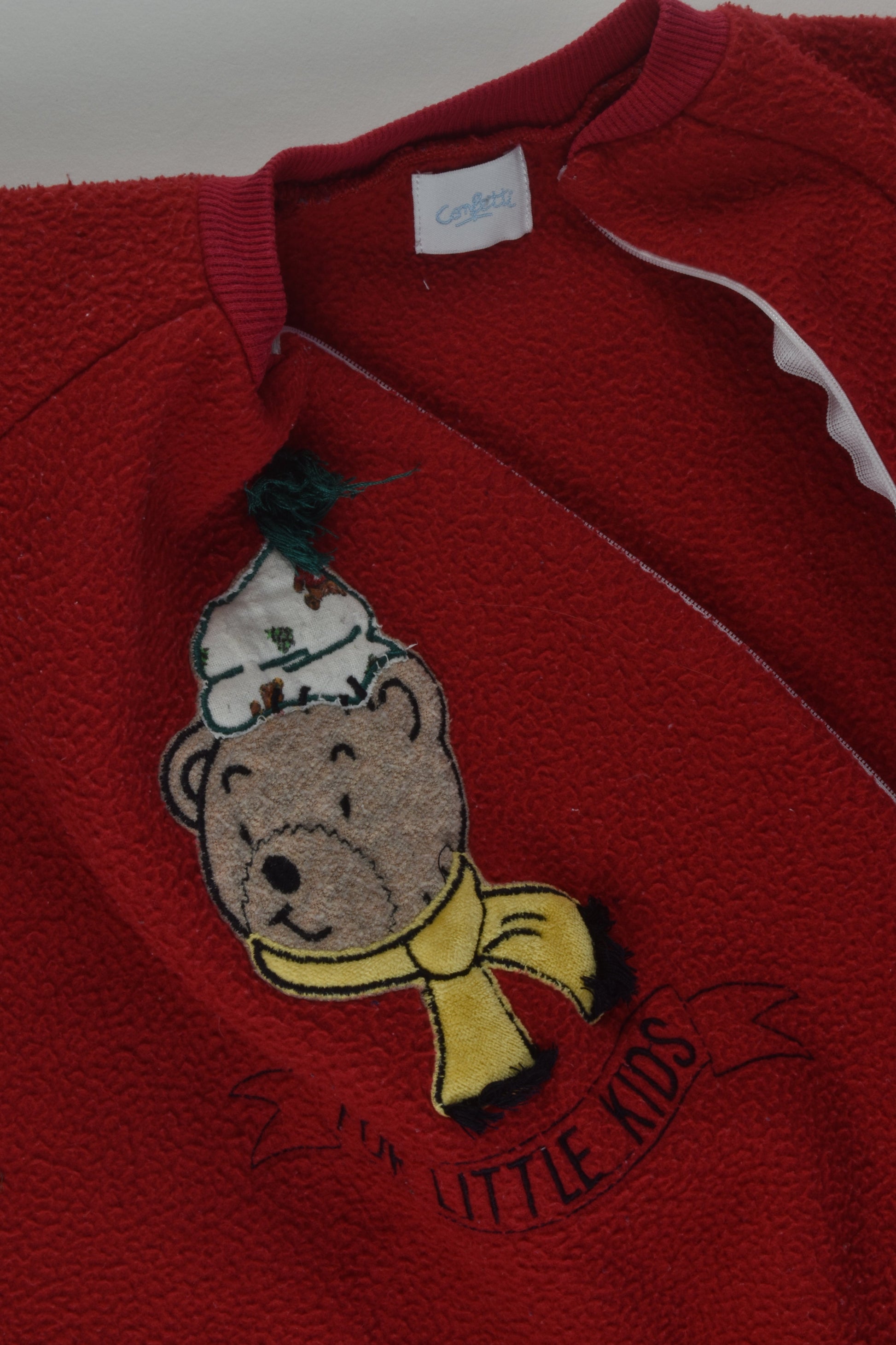 Confetti Size 0 Bear Fleece Suit