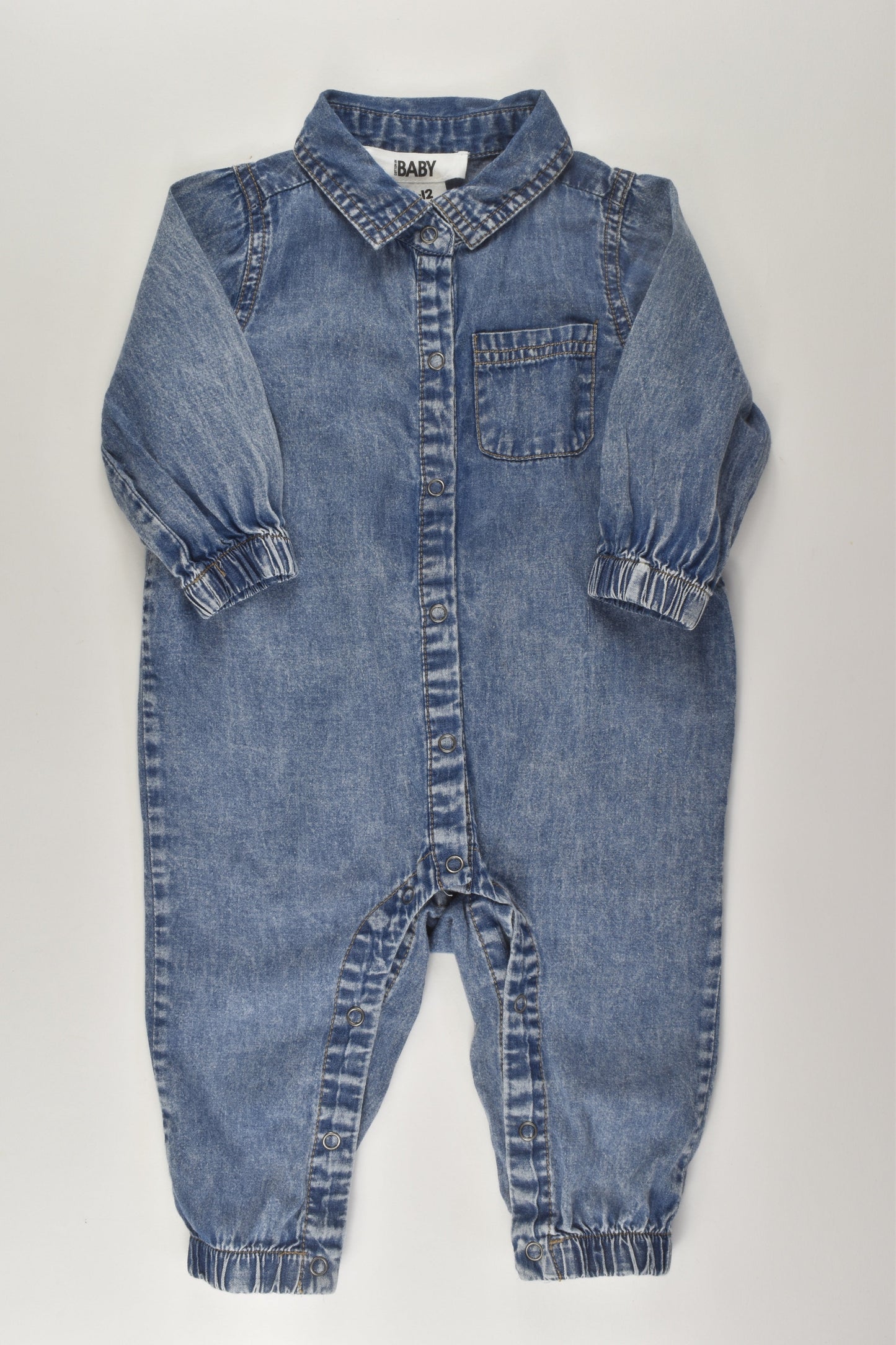 Cotton On Baby Size 0 Lightweight Denim Romper