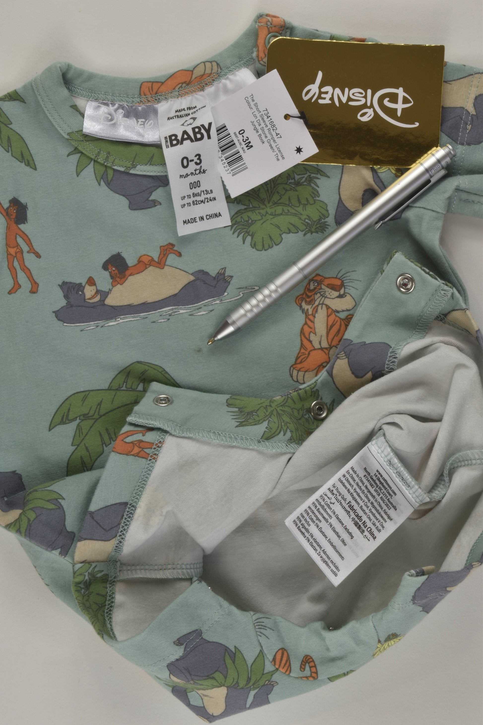 Cotton On Baby Size 000 Jungle Book Hort Romper