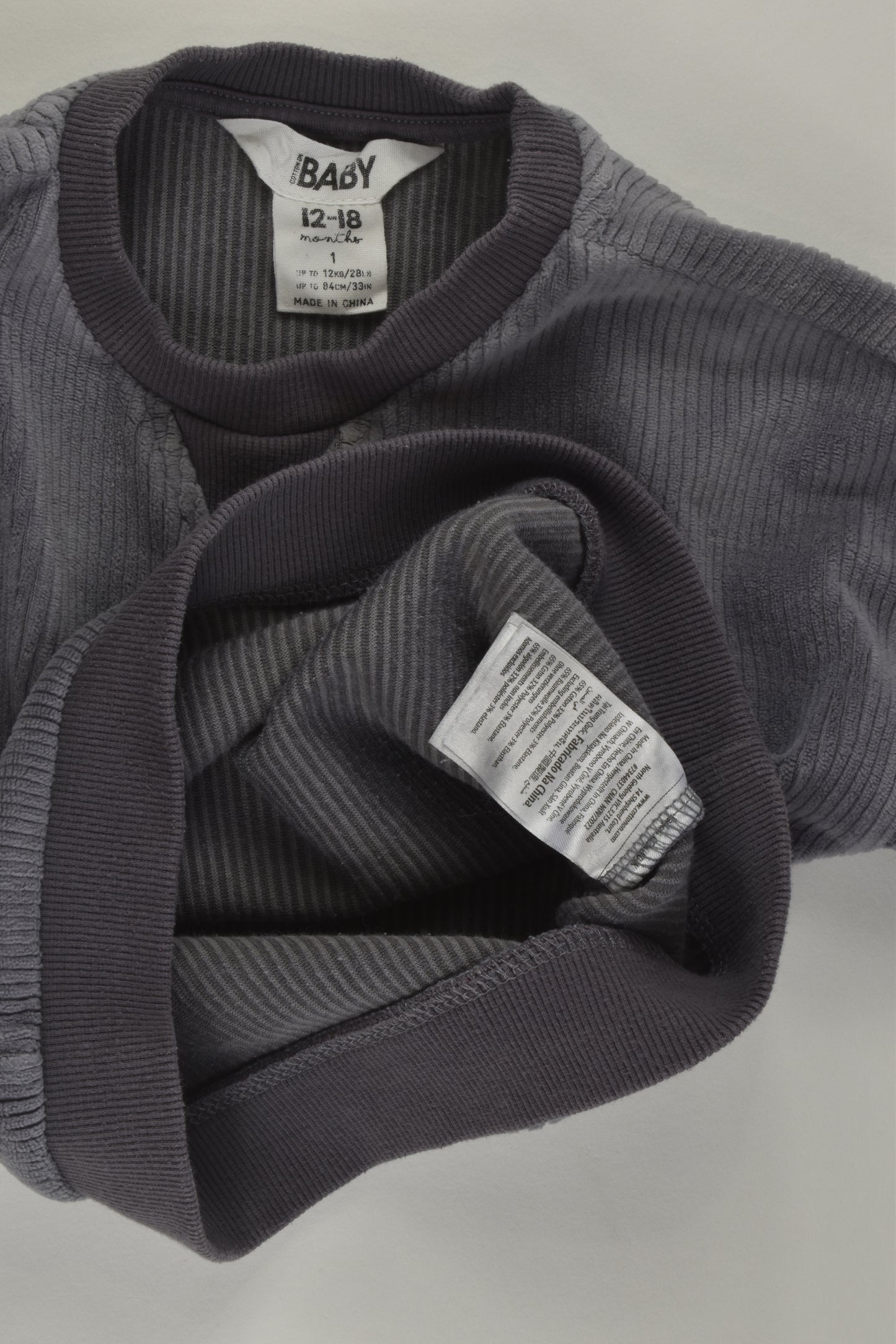 Cotton On Baby Size 1 Velour Sweater