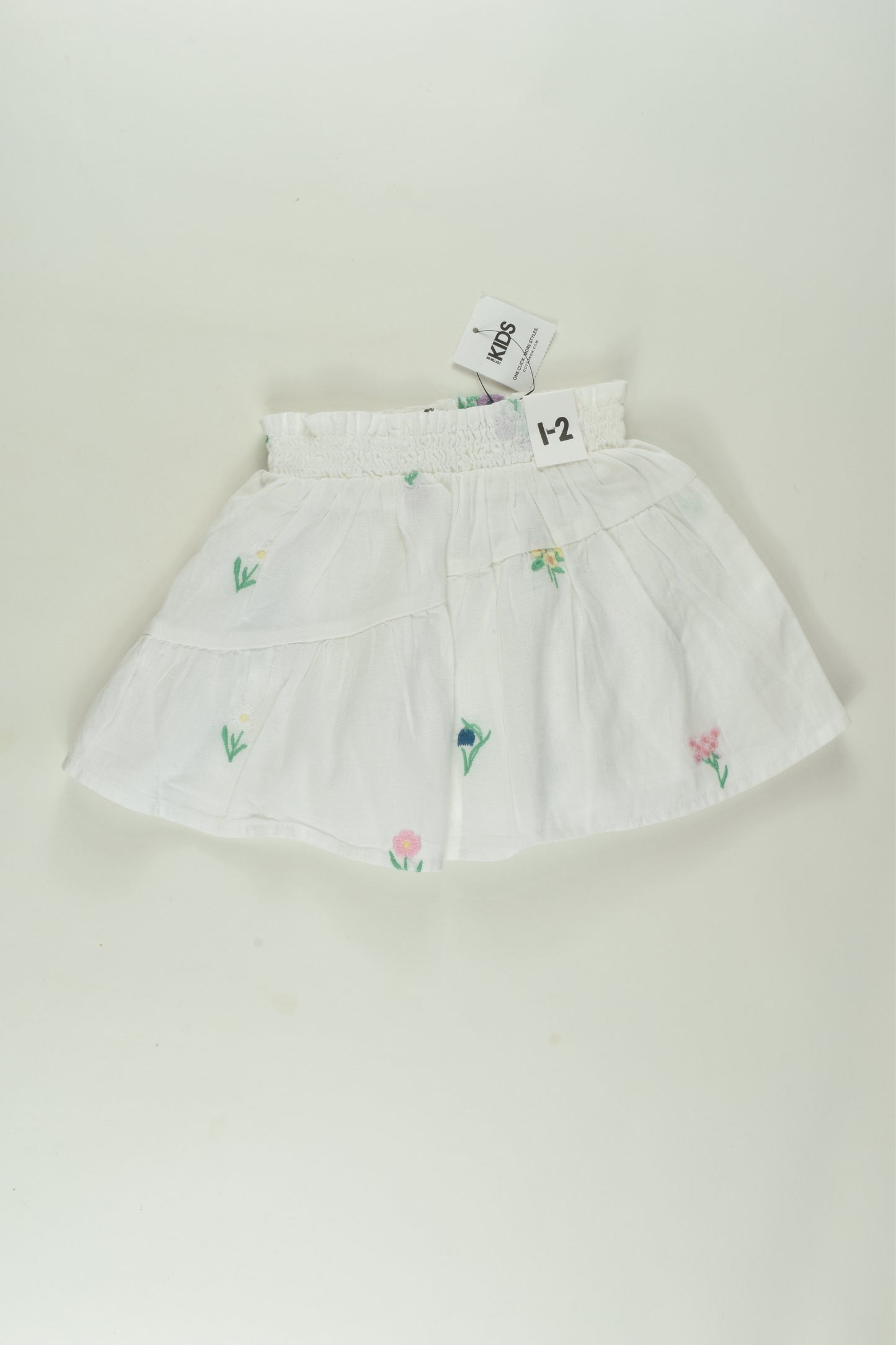 Cotton On Kids Size 1-2 Lined Embroidery Skirt