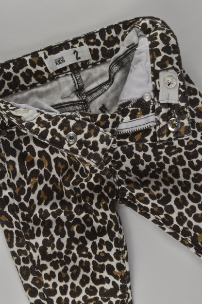 Cotton On Kids Size 2 Leopard Print Denim Pants