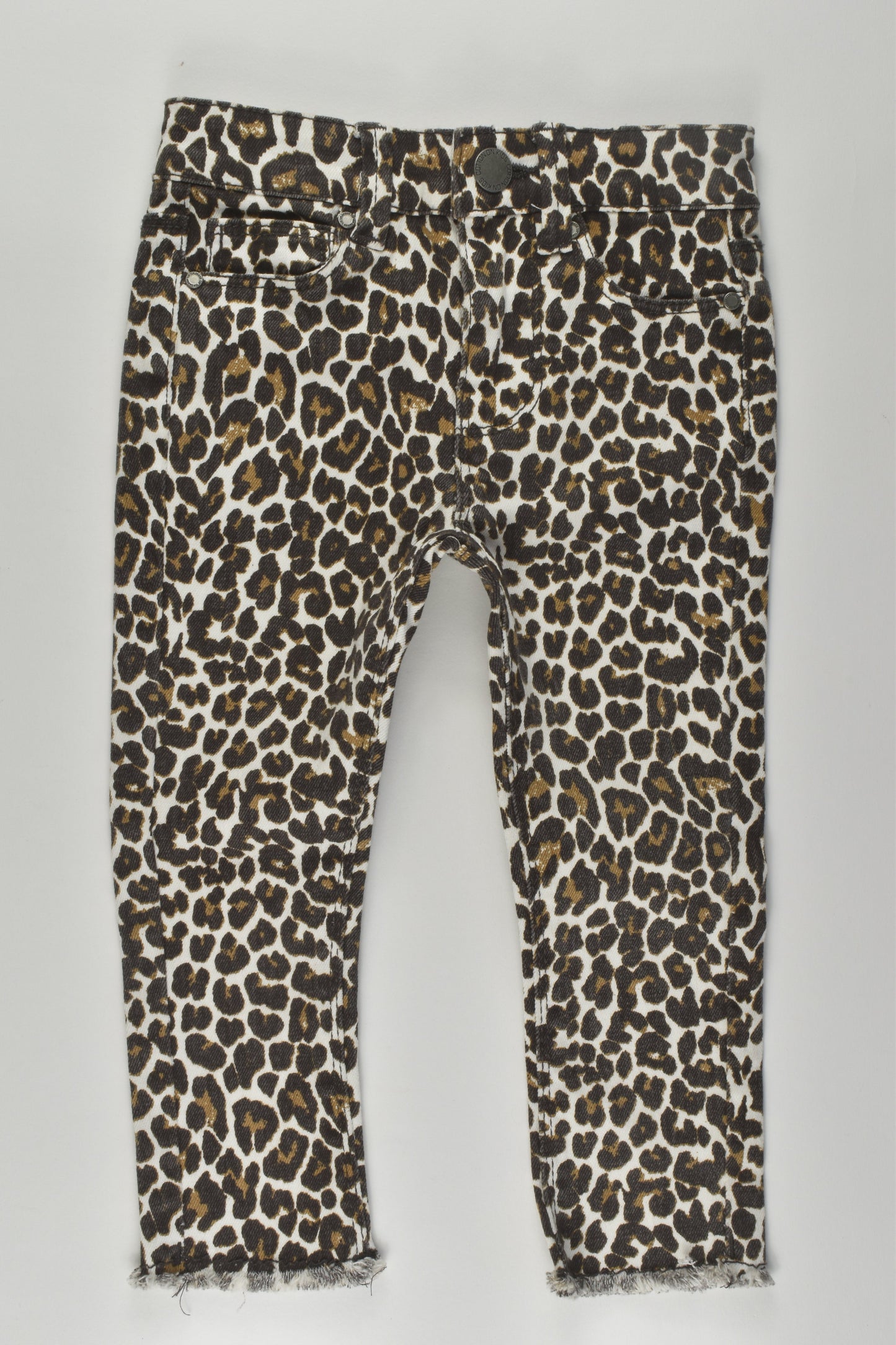 Cotton On Kids Size 2 Leopard Print Denim Pants