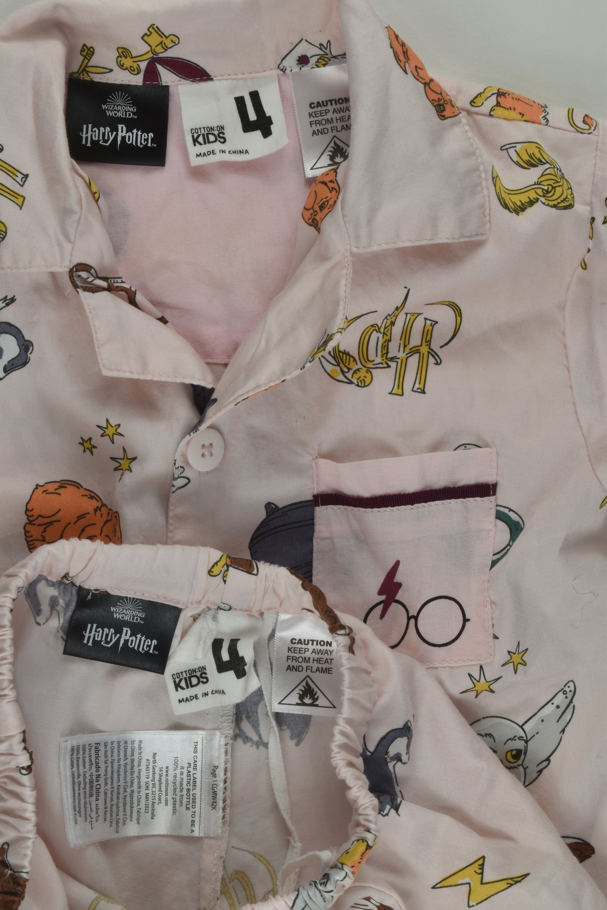 Cotton On Kids Size 4 Harry Potter Short Pyjamas