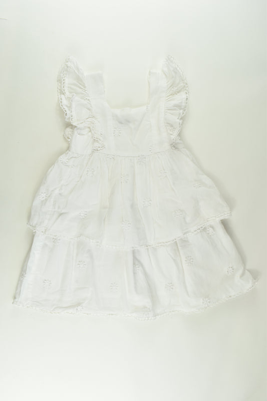 Cotton On Kids Size 4 Lined White Dress