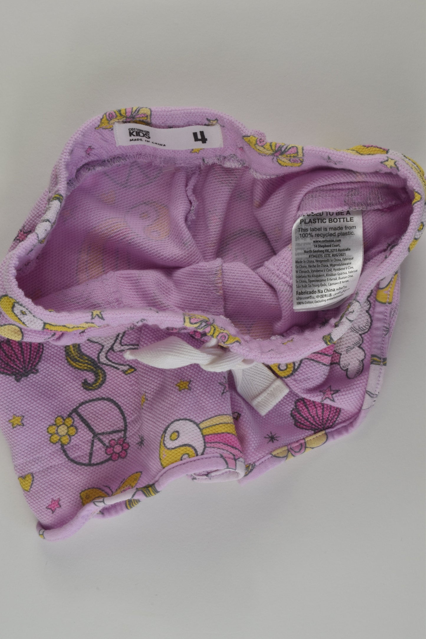 Cotton On Kids Size 4 Unicorn Shorts