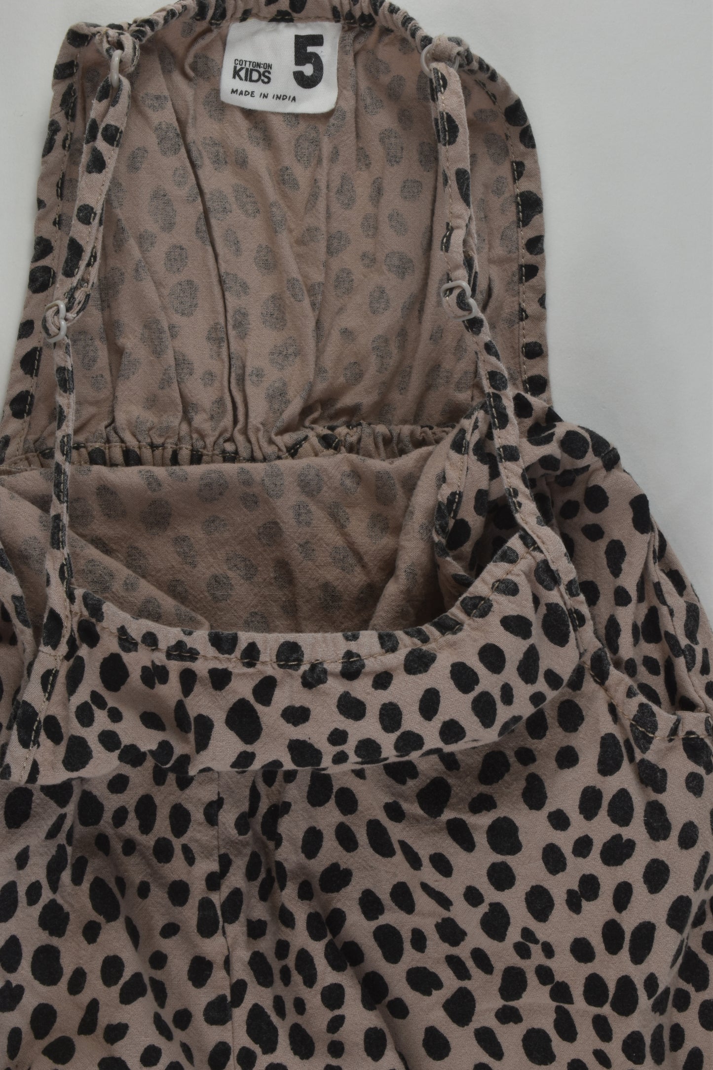 Cotton On Kids Size 5 Leopard Print Overalls