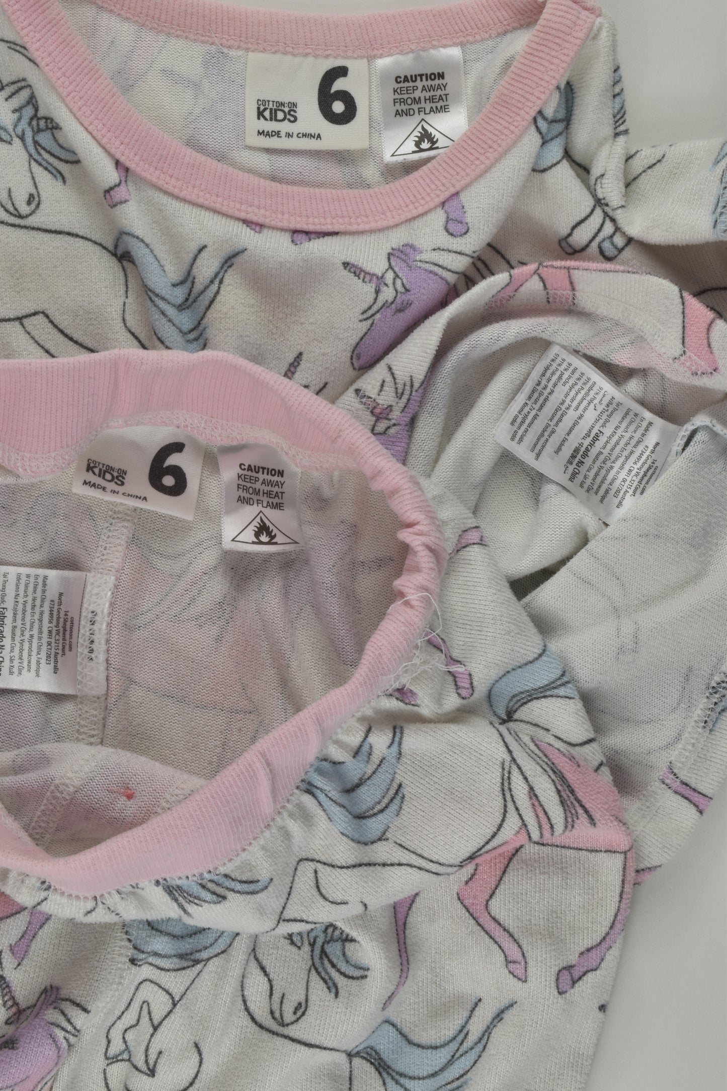 Cotton On Kids Size 6 Unicorn Pyjamas