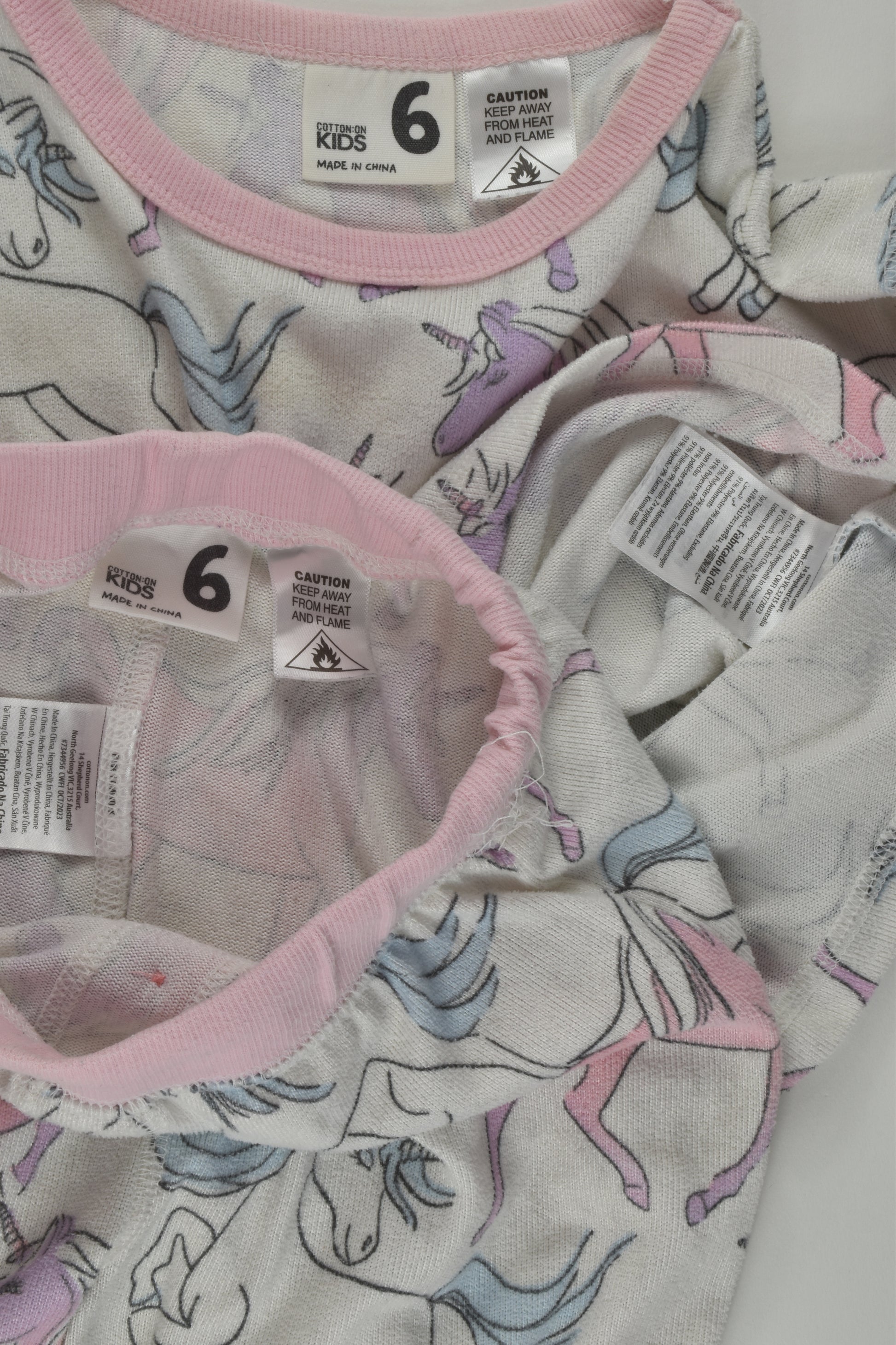 Cotton On Kids Size 6 Unicorn Pyjamas