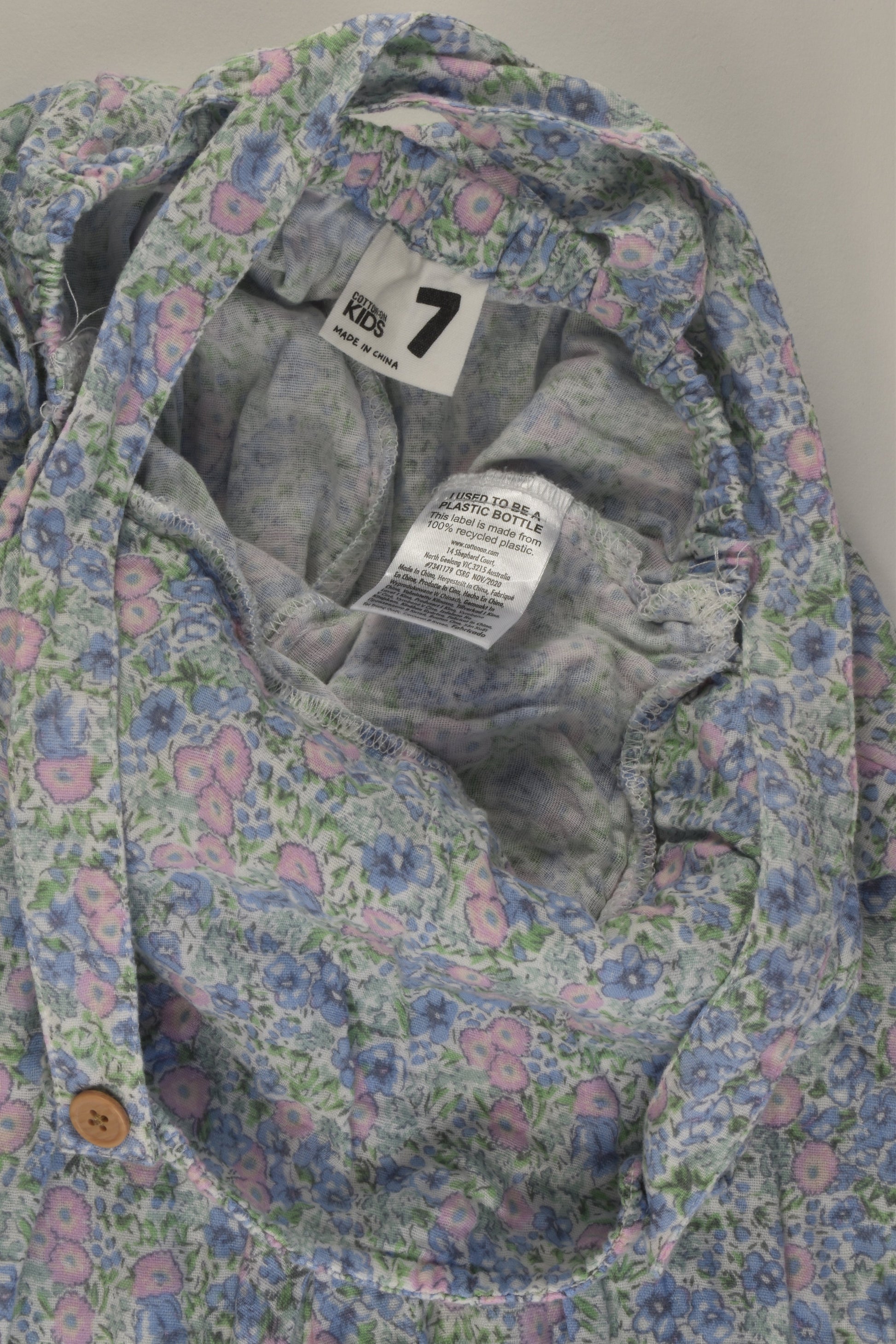 Cotton On Kids Size 7 Liberty Print Muslin Overalls