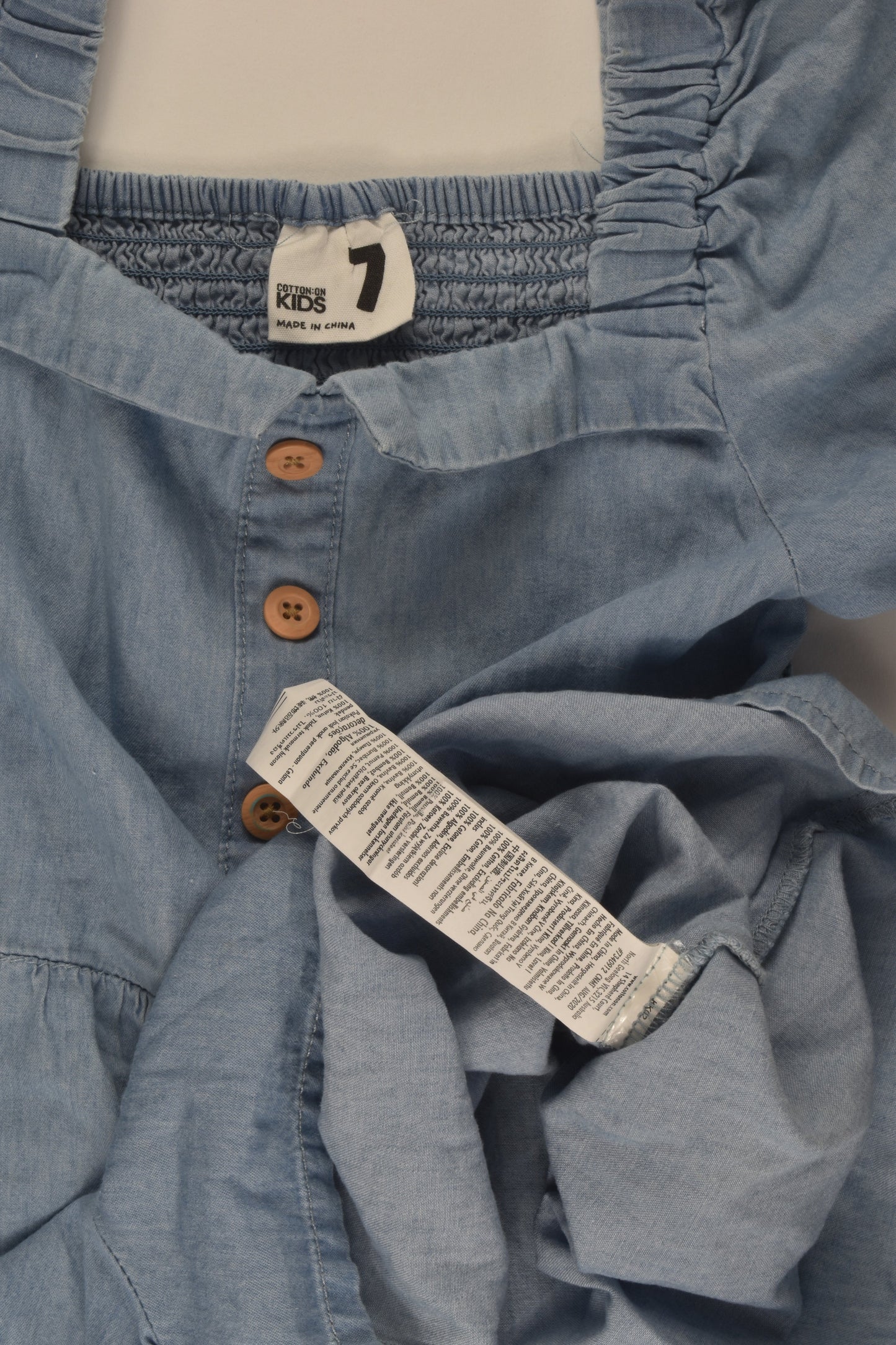 Cotton On Kids Size 7 Lightweight Denim Playsuit