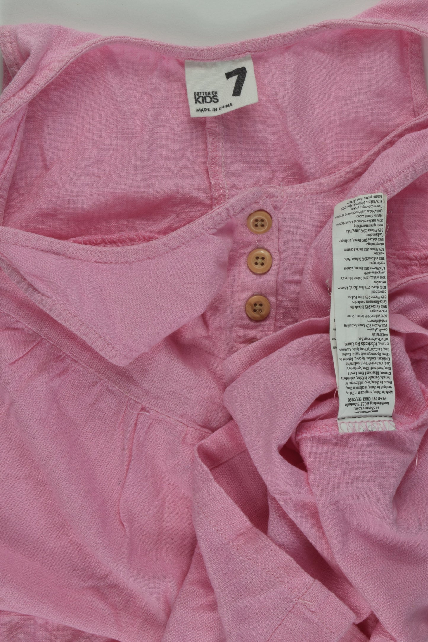 Cotton On Kids Size 7 Linen Blend