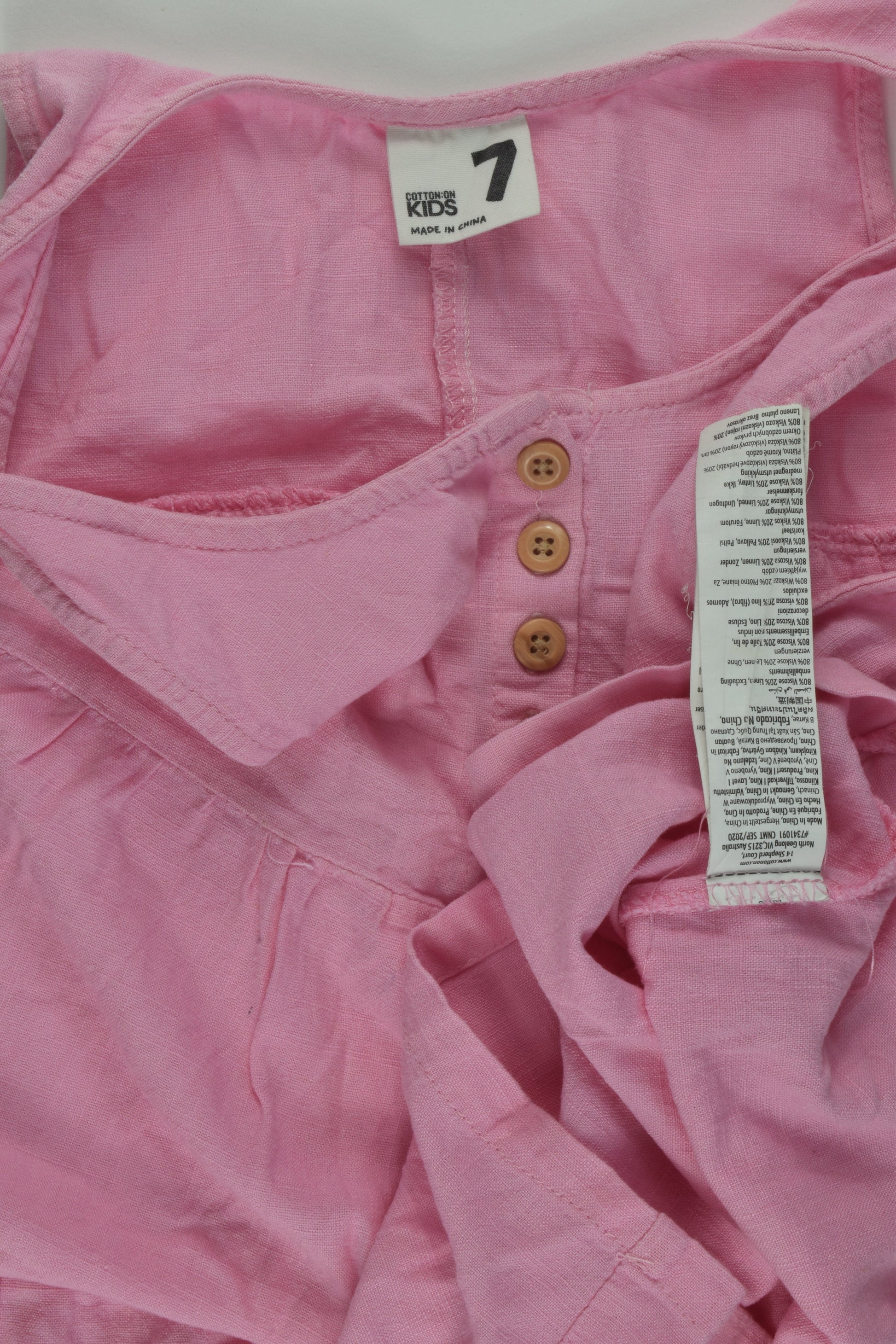 Cotton On Kids Size 7 Linen Blend