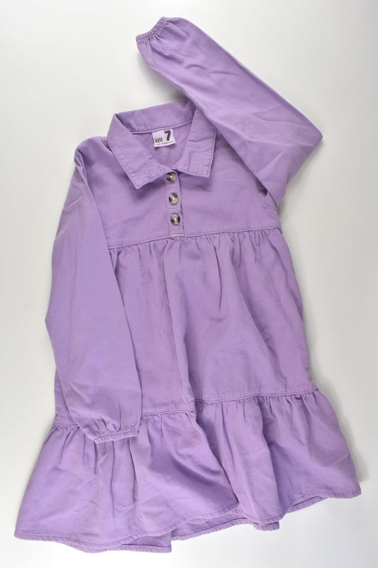 Cotton On Kids Size 7 Purple Denim Dress