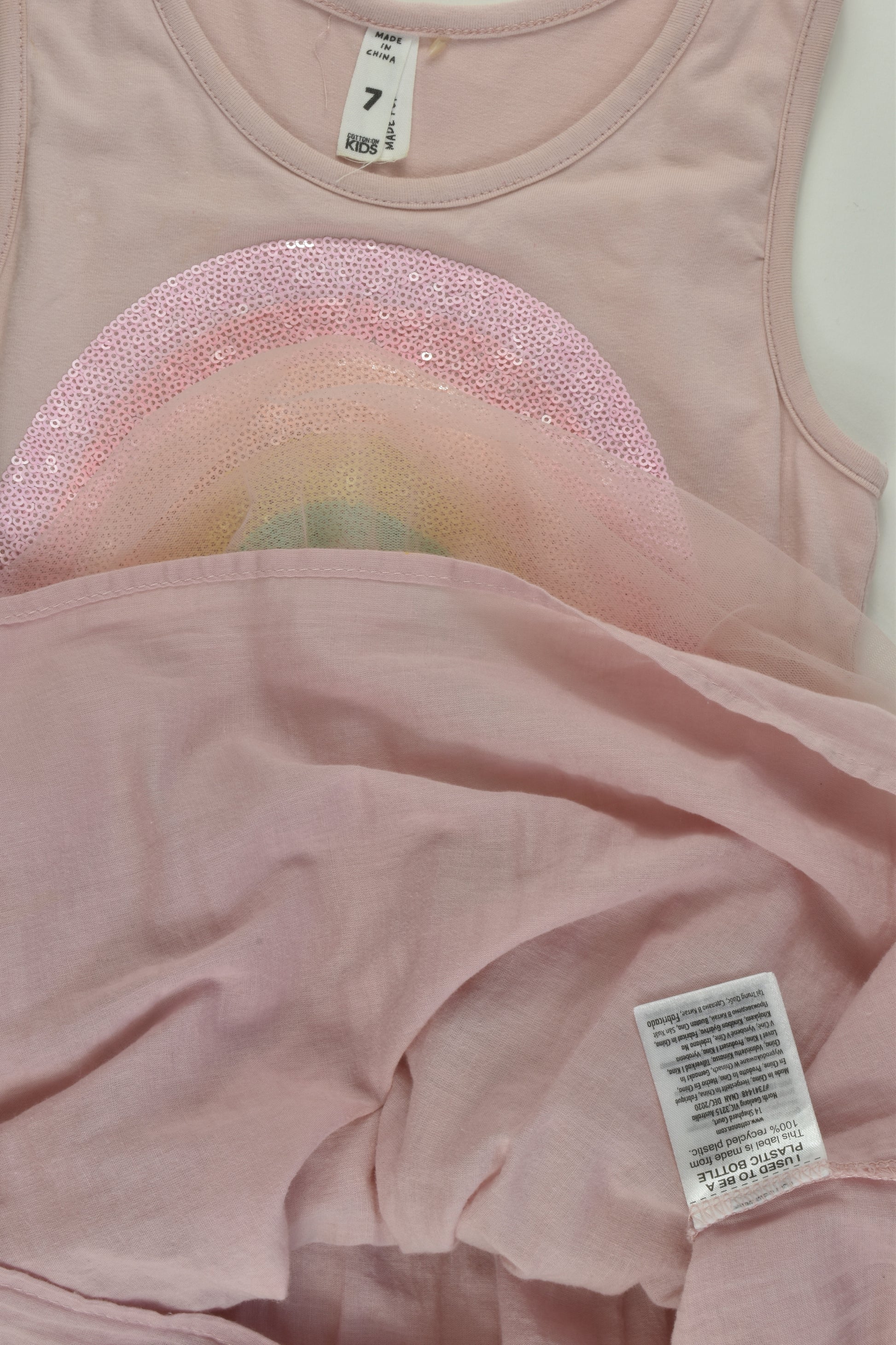 Cotton On Kids Size 7 Rainbow Tulle Dress