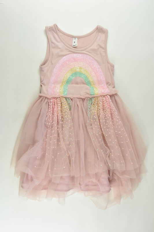 Cotton On Kids Size 7 Rainbow Tulle Dress