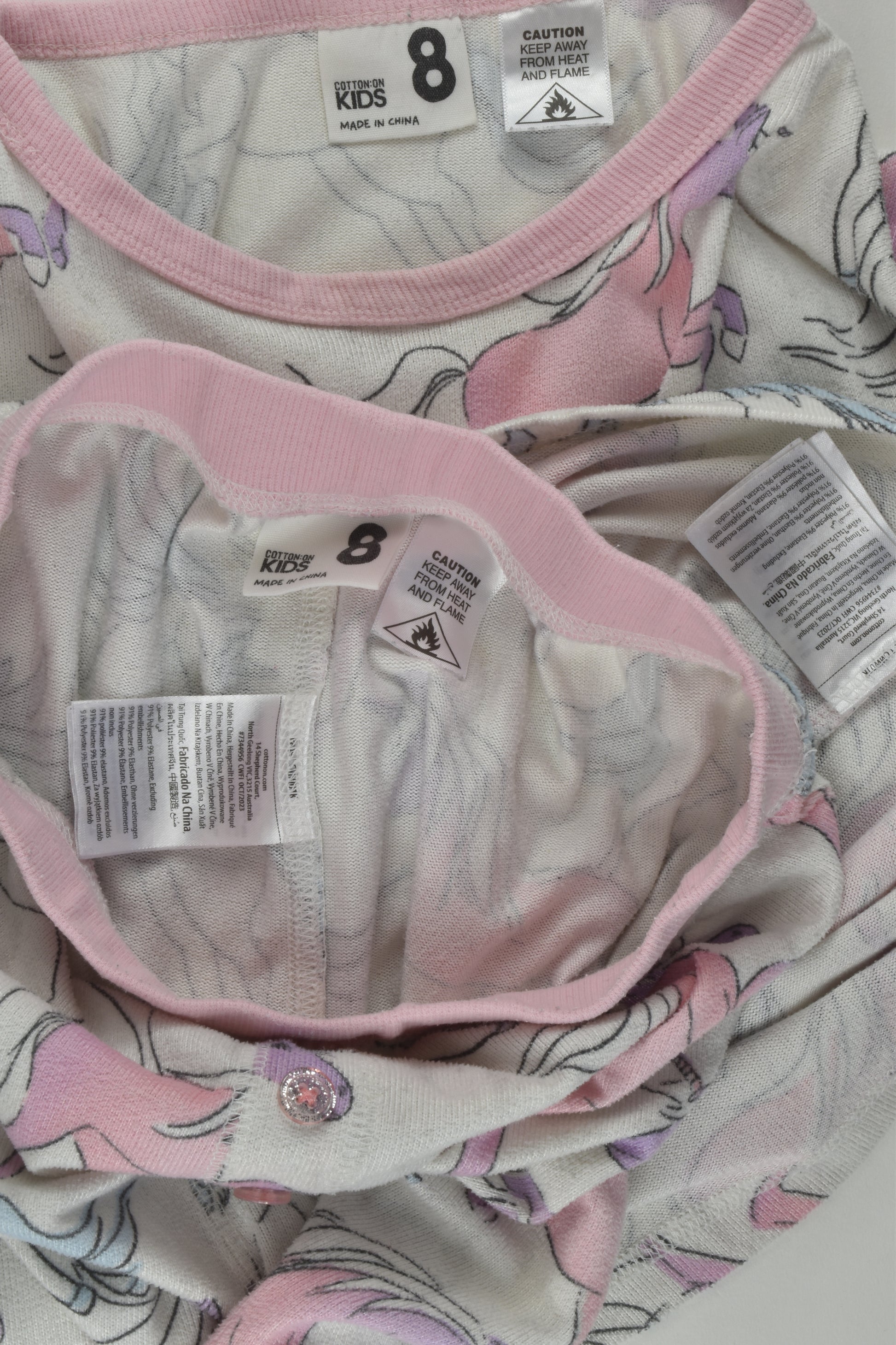 Cotton On Kids Size 8 Unicorn Pyjamas