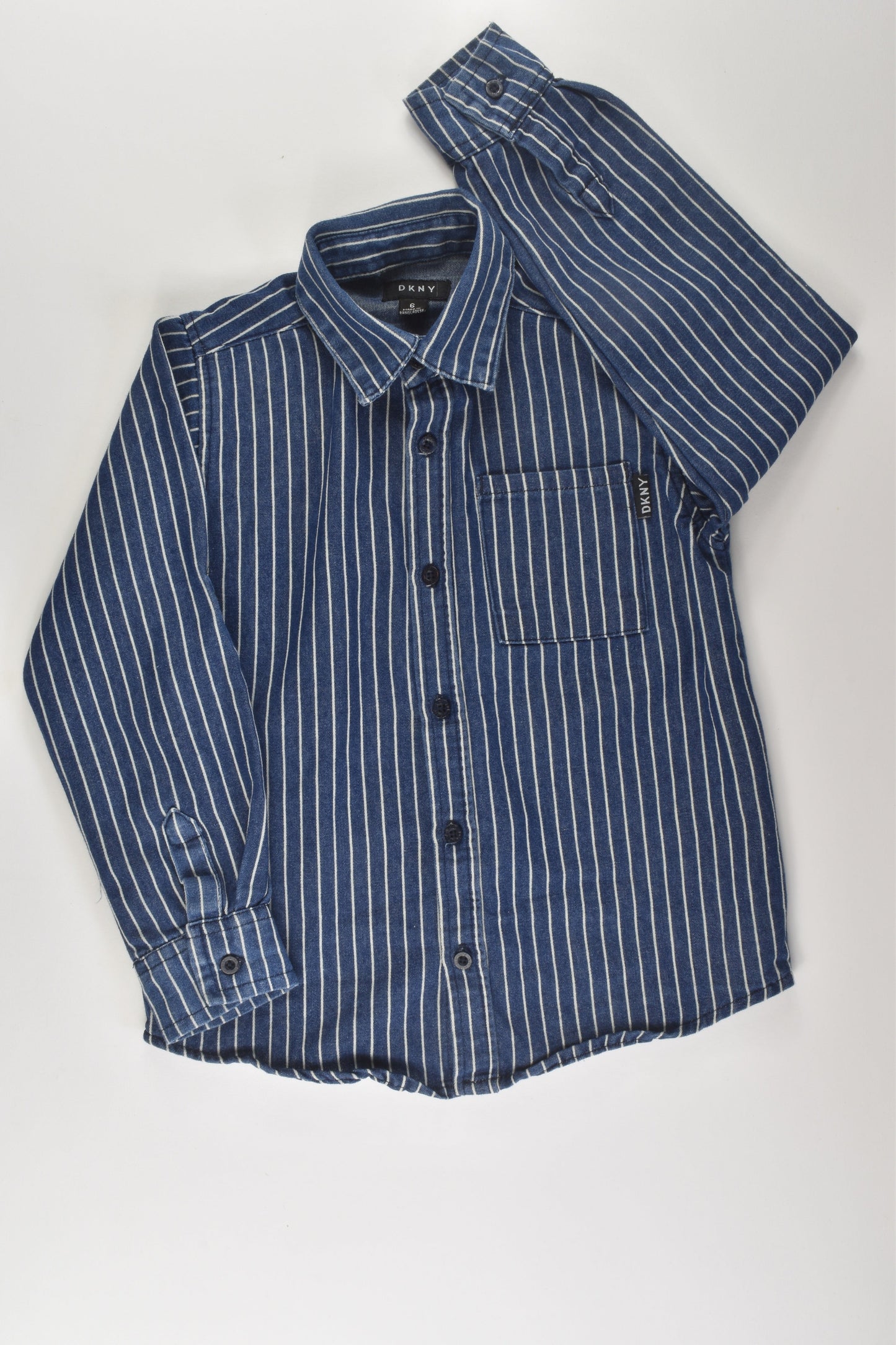 DKNY Size 6 Denim Shirt