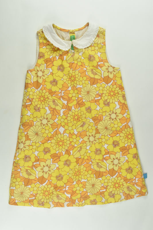 Little Bird Size 4-5 Lined Retro Flowers Dress