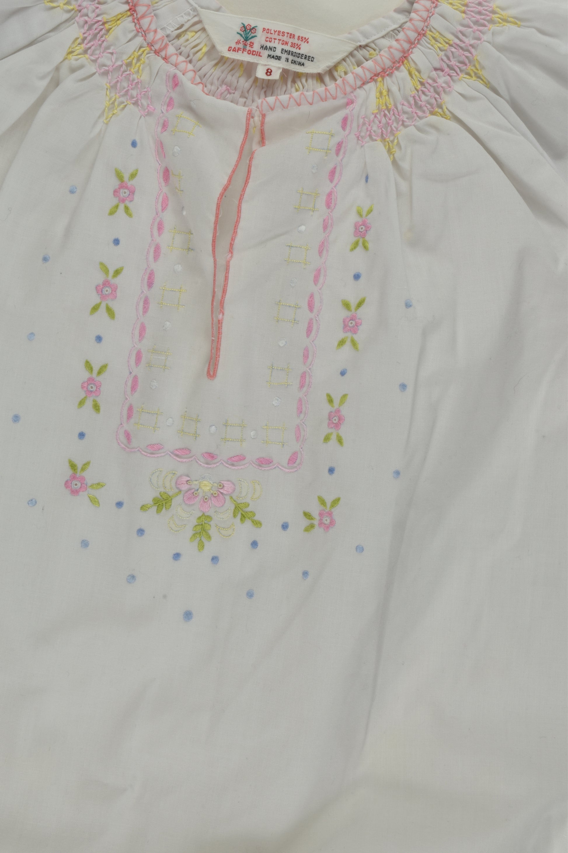 Daffodil Size 8 Hand Embroidered Blouse