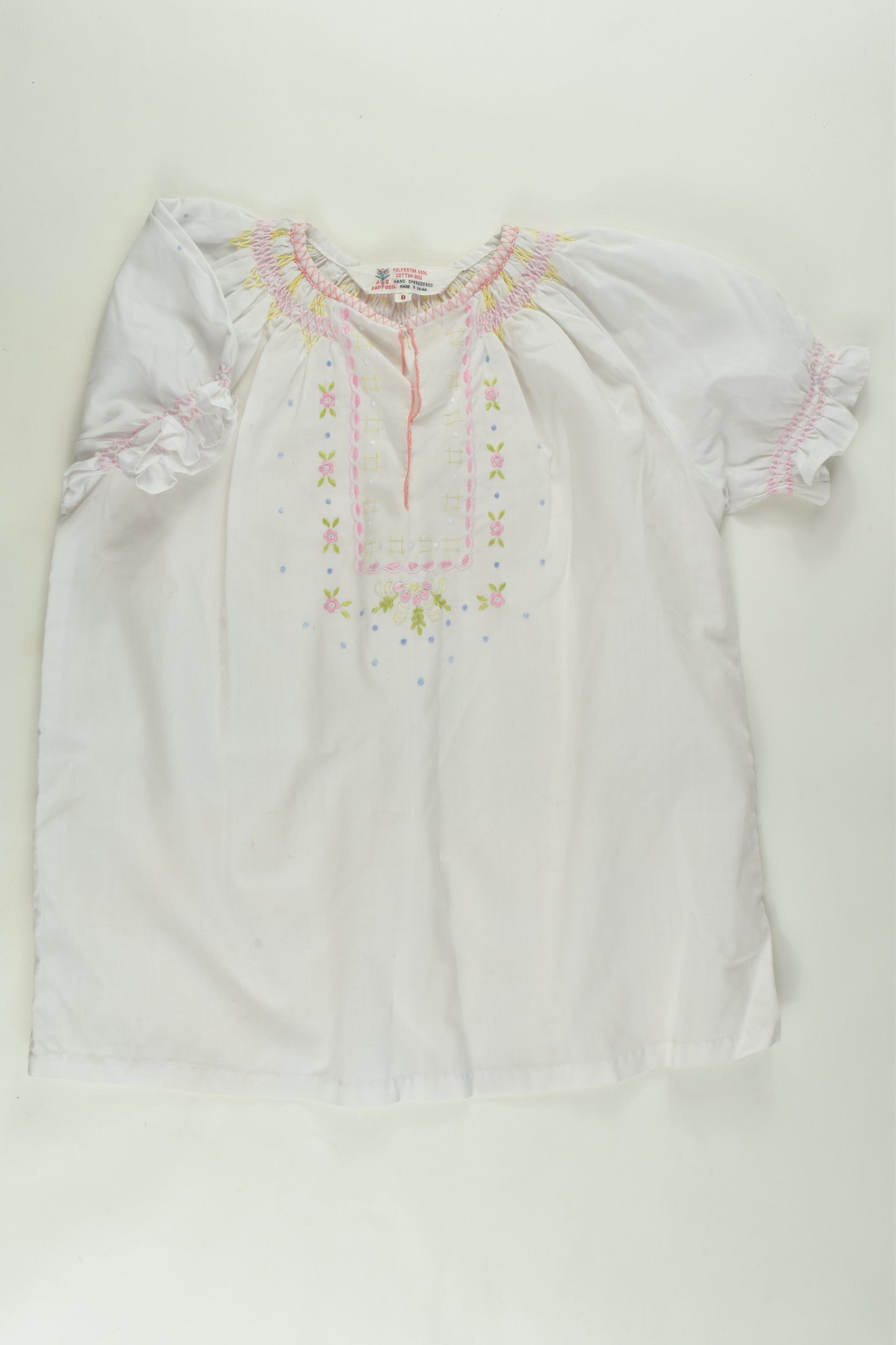 Daffodil Size 8 Hand Embroidered Blouse