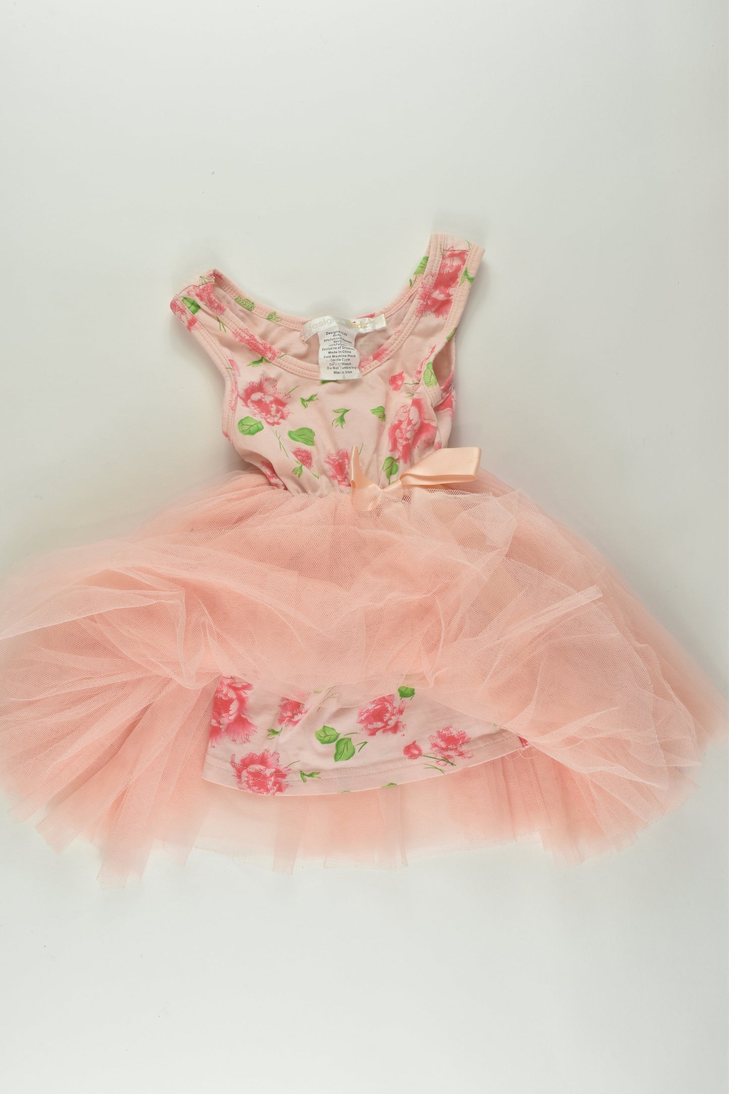 Designer Kidz Size 0 Floral Tulle Dress