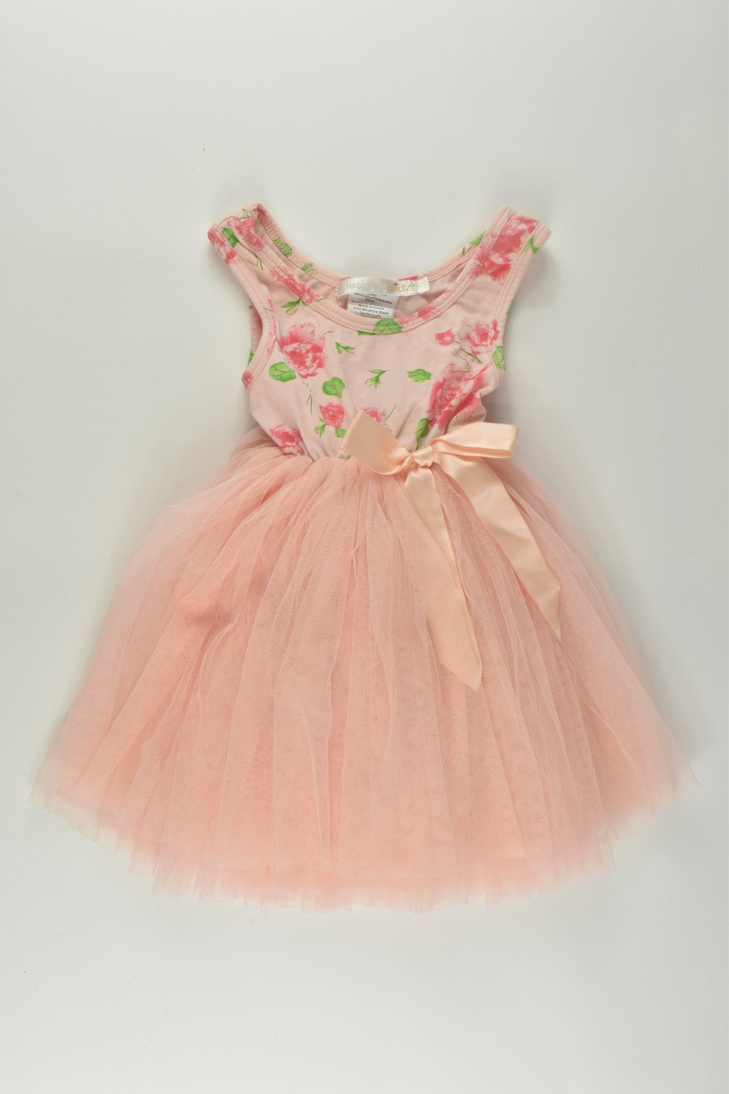 Designer Kidz Size 0 Floral Tulle Dress