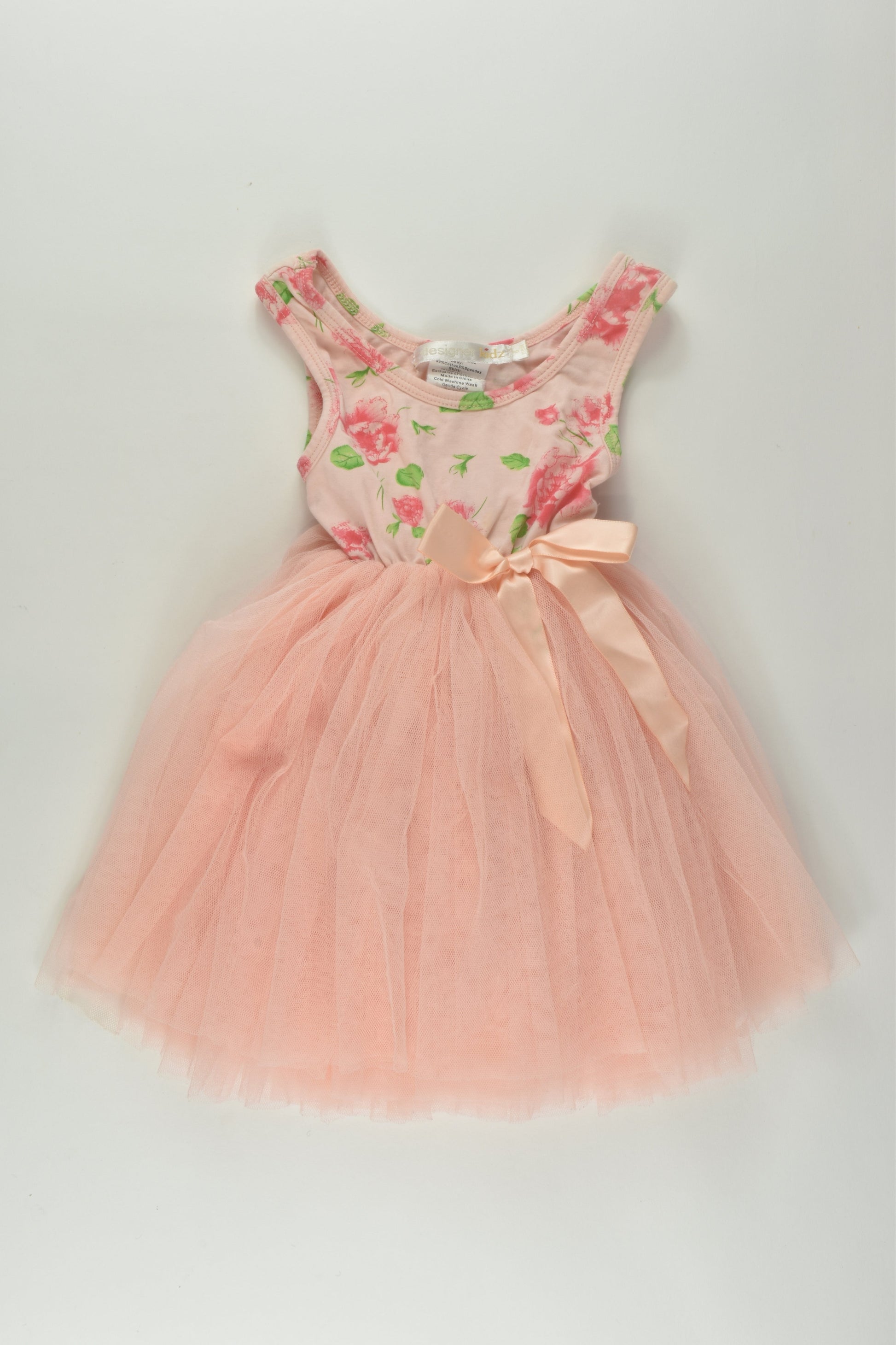 Designer Kidz Size 0 Floral Tulle Dress