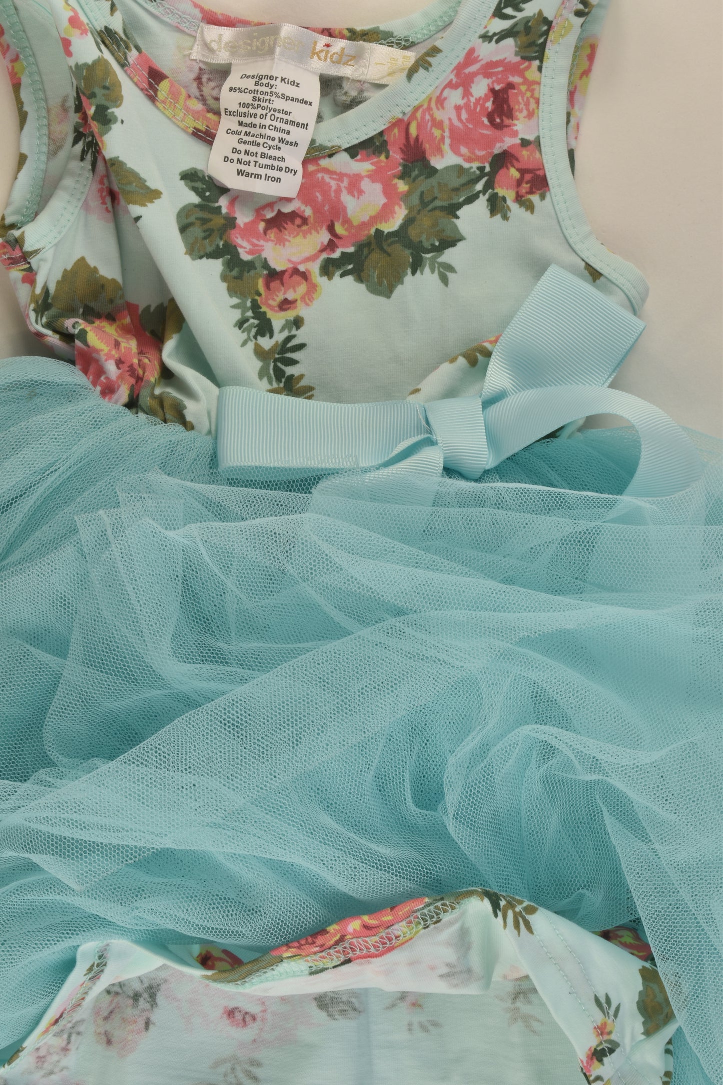 Designer Kidz Size 1 Floral Tulle Dress