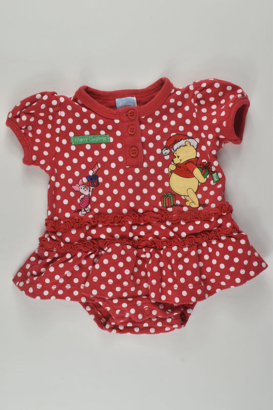 Disney Baby Size 000 Winnie the Pooh Christmas Romper