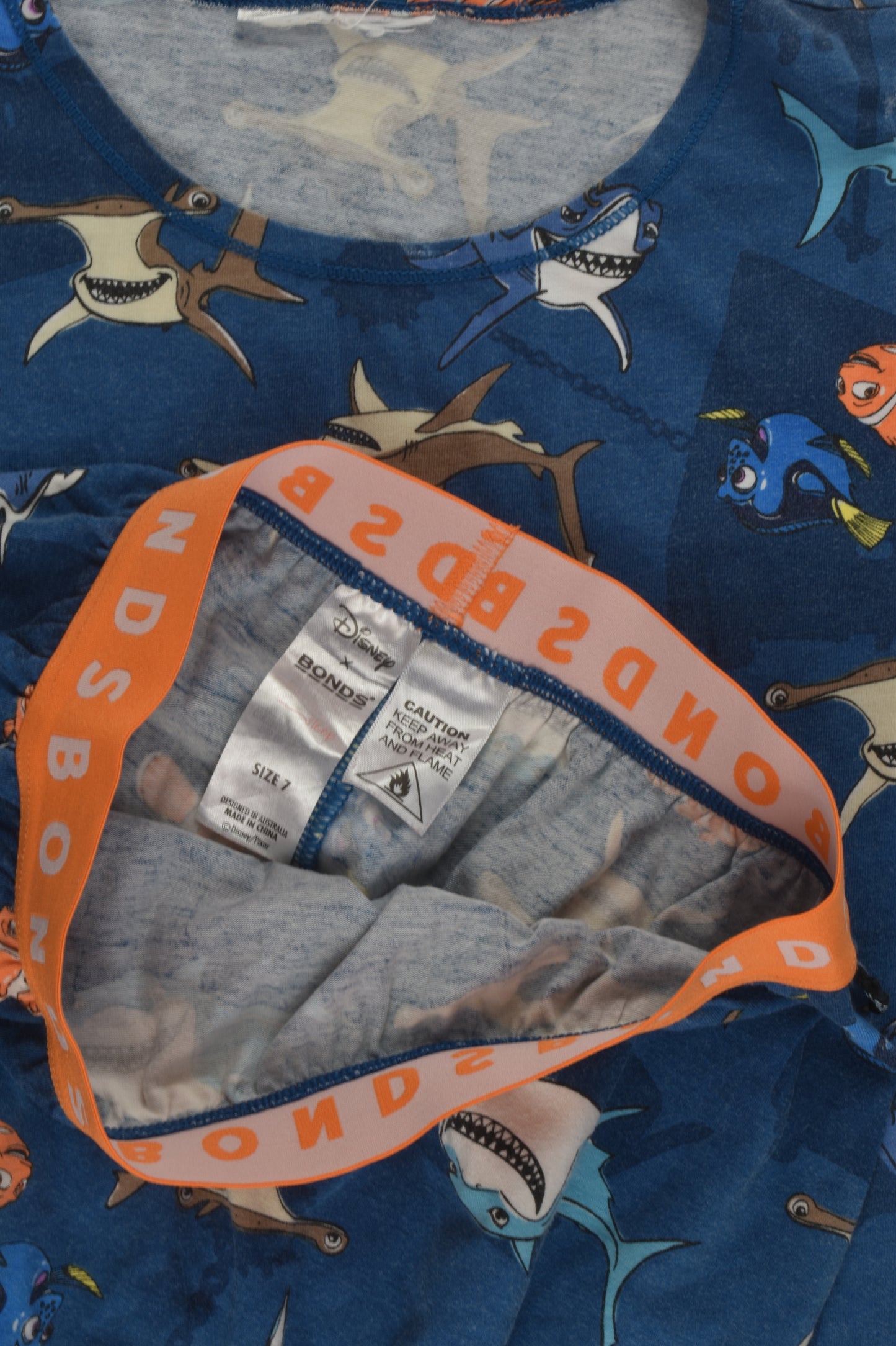 Disney X Bonds Size 7 'Finding Nemo' Short Pyjamas