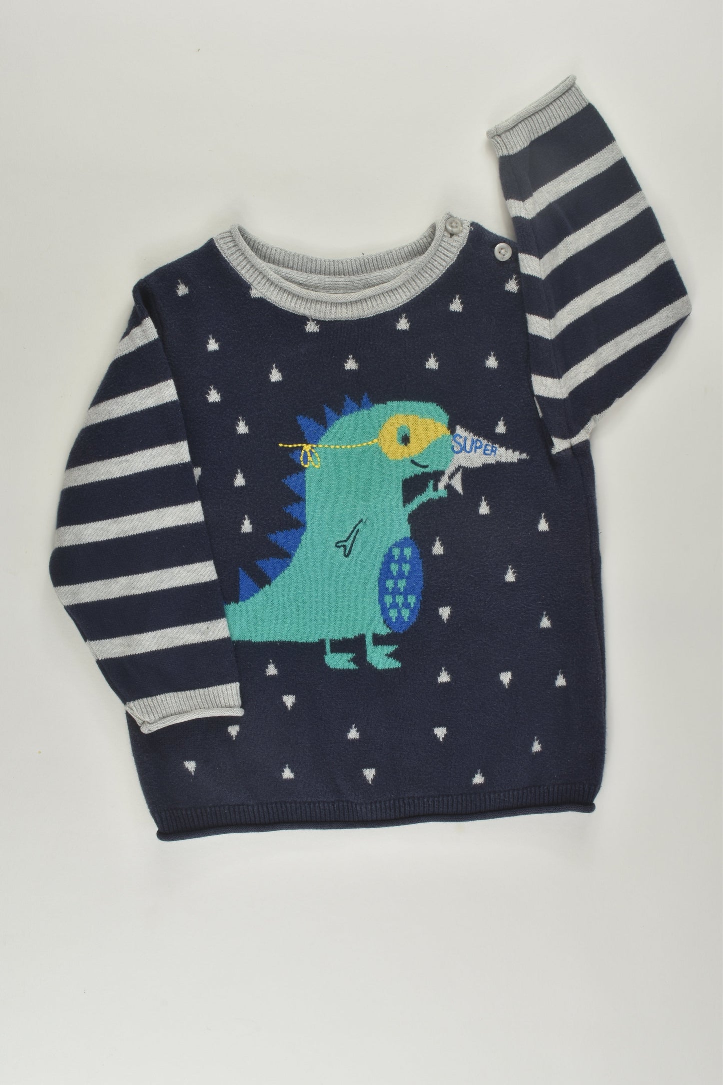 Dymples Size 0 Dinosaur Knit Jumper