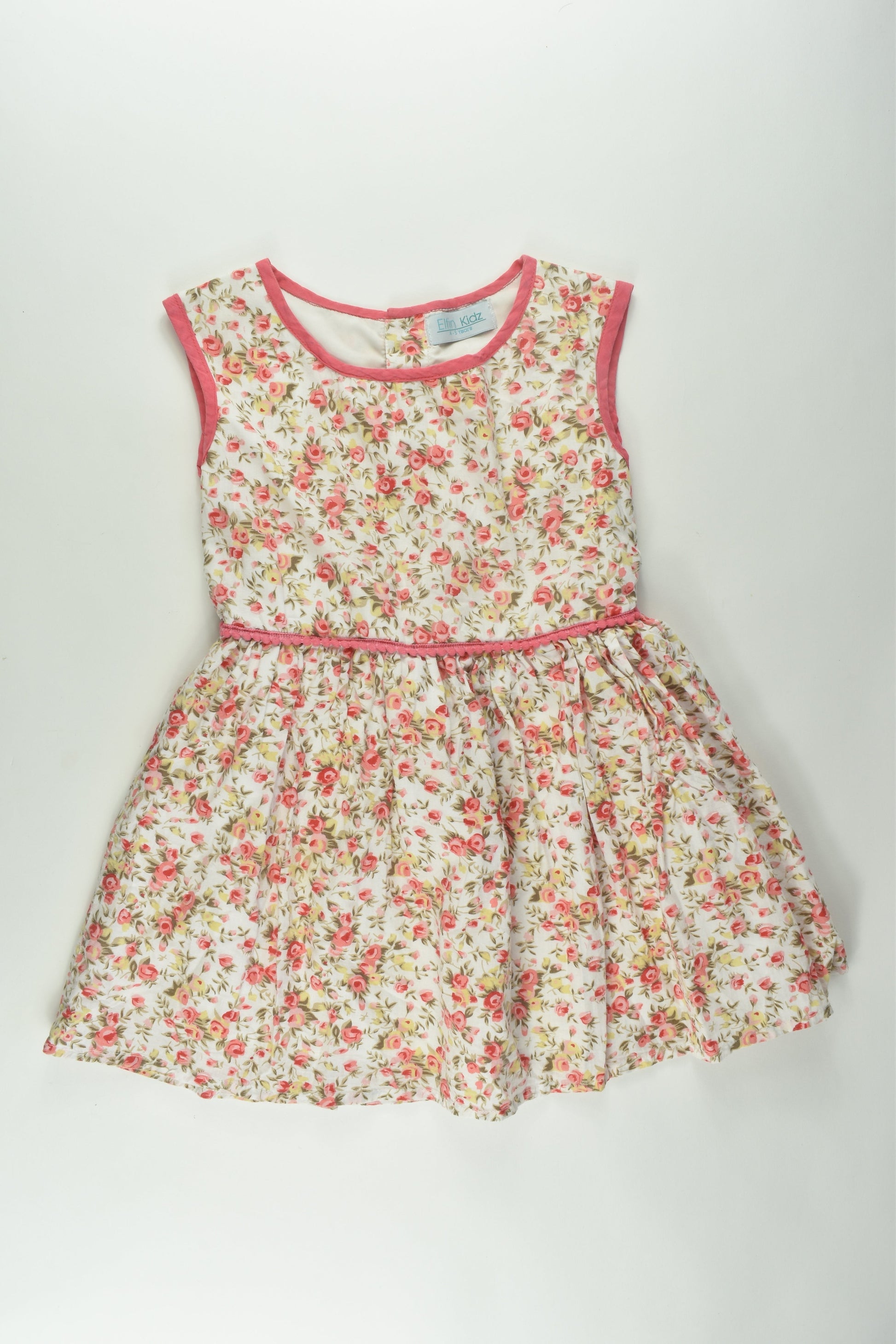 Elfin Kids Size 4-5 Lined Floral Dress