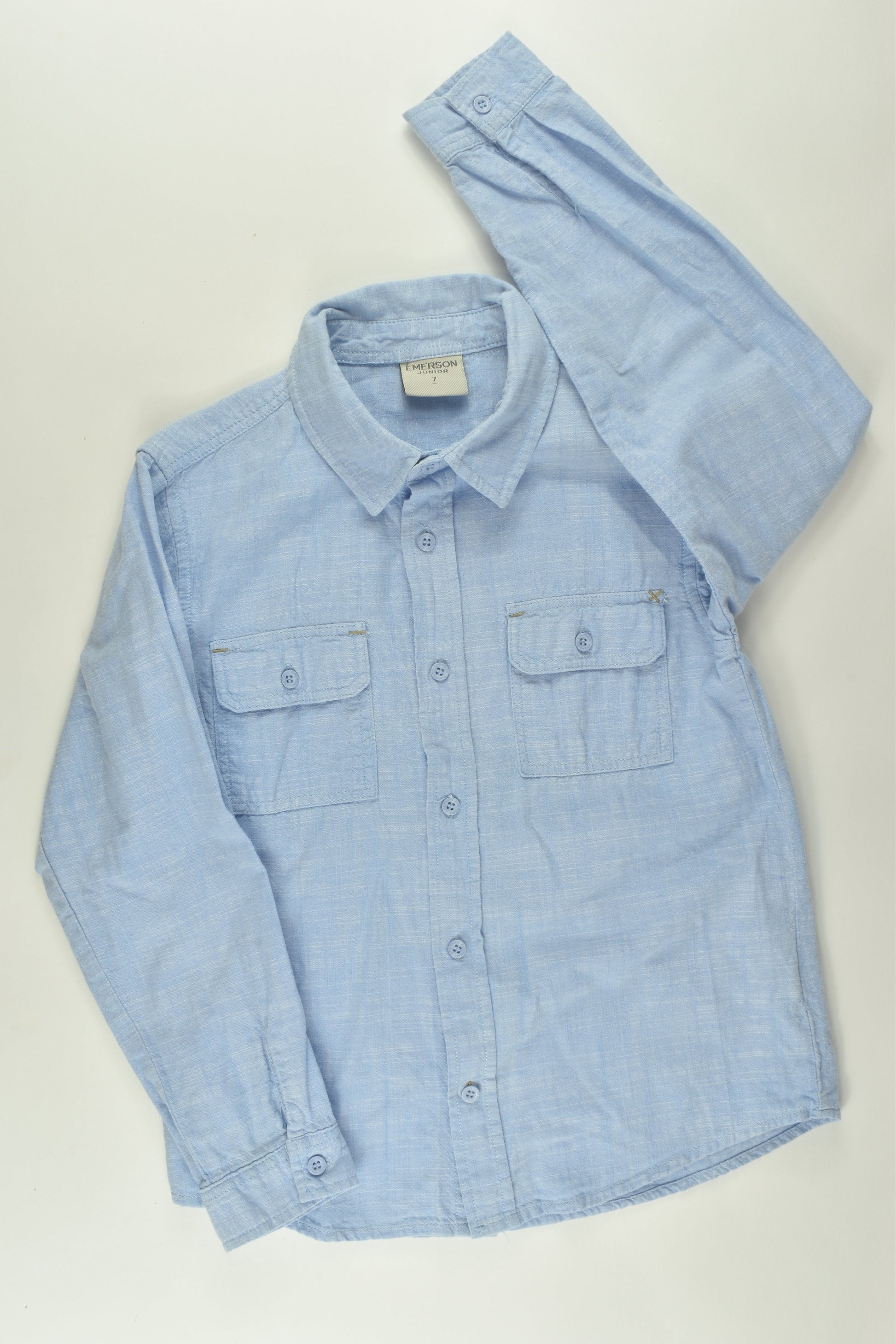 Emerson Junior Size 7 Linen-feel Button-up Shirt