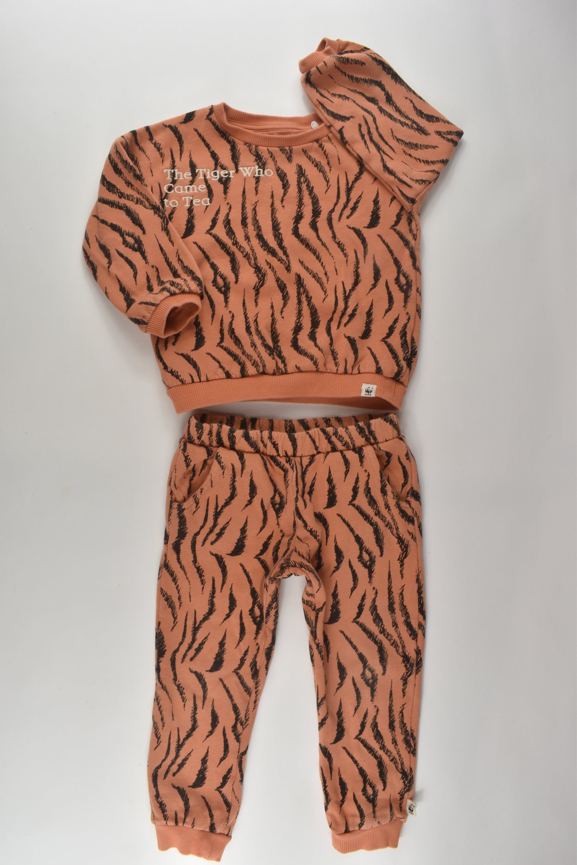 F&F Size 3-4 Organic WWF Tiger Track Suit