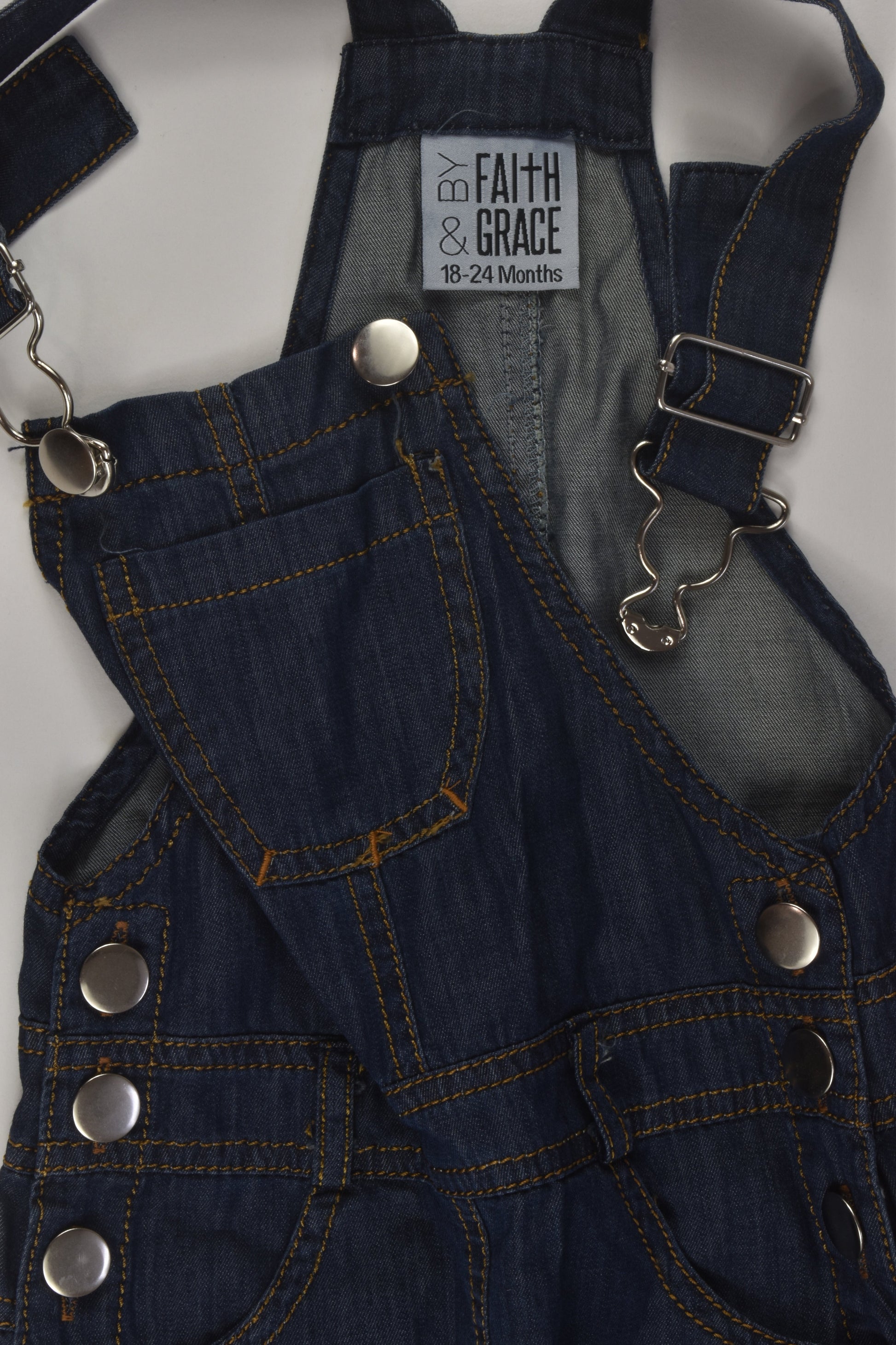 Faith & Grace Size 2 Short Denim Overalls