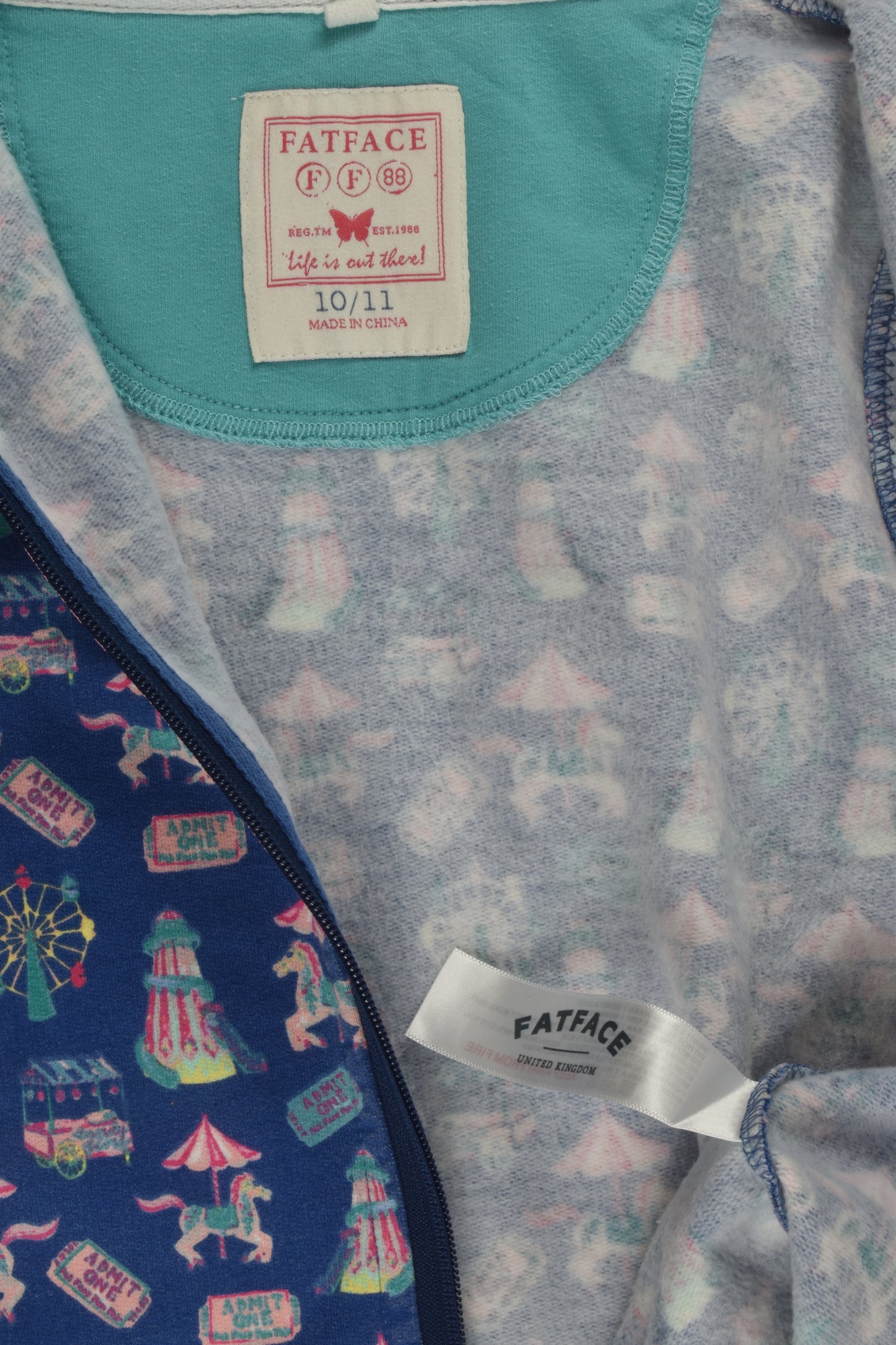FatFace Size 10/11 Funfair Zip Jumper