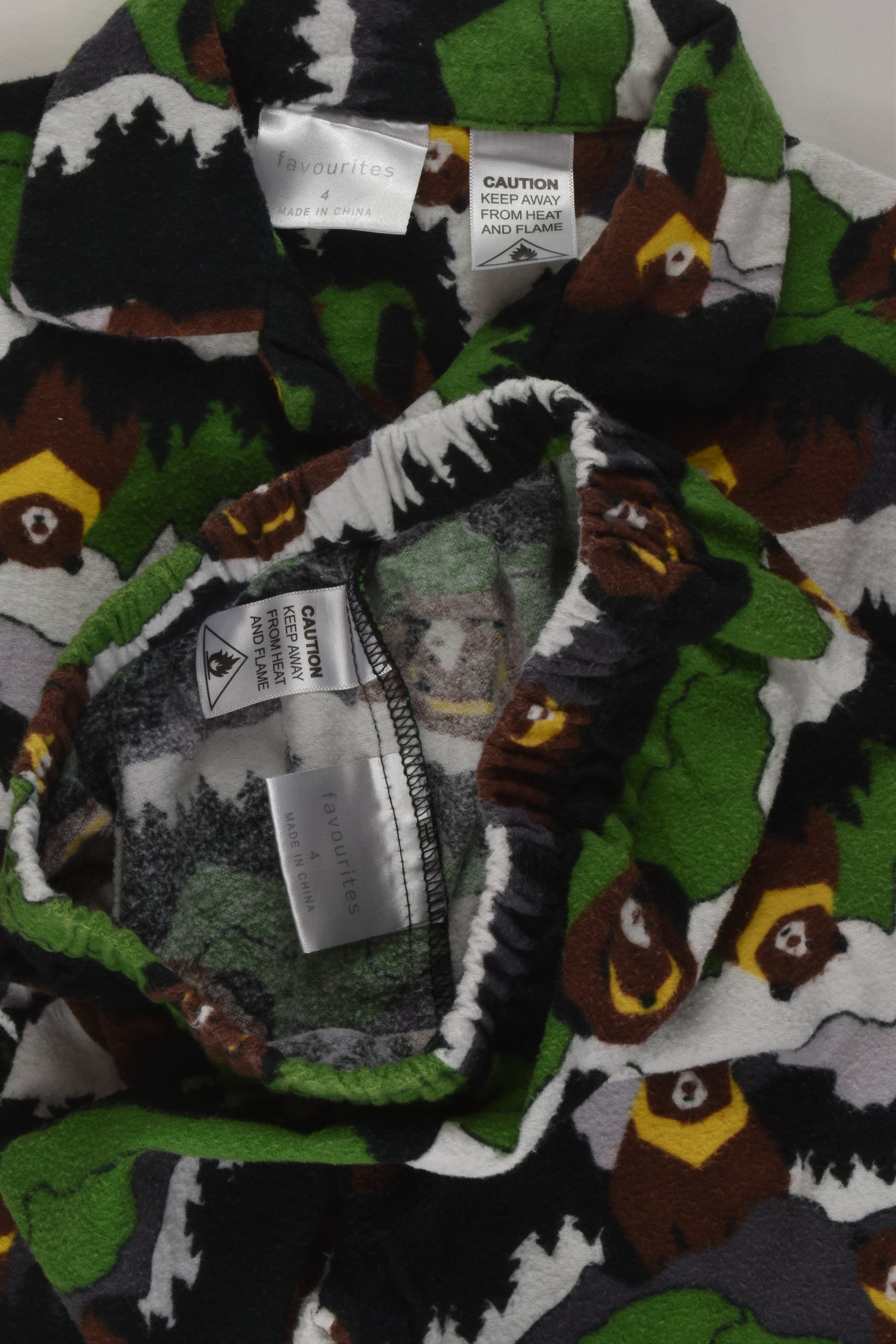 Favourites Size 4 Bear Flannel Pyjamas